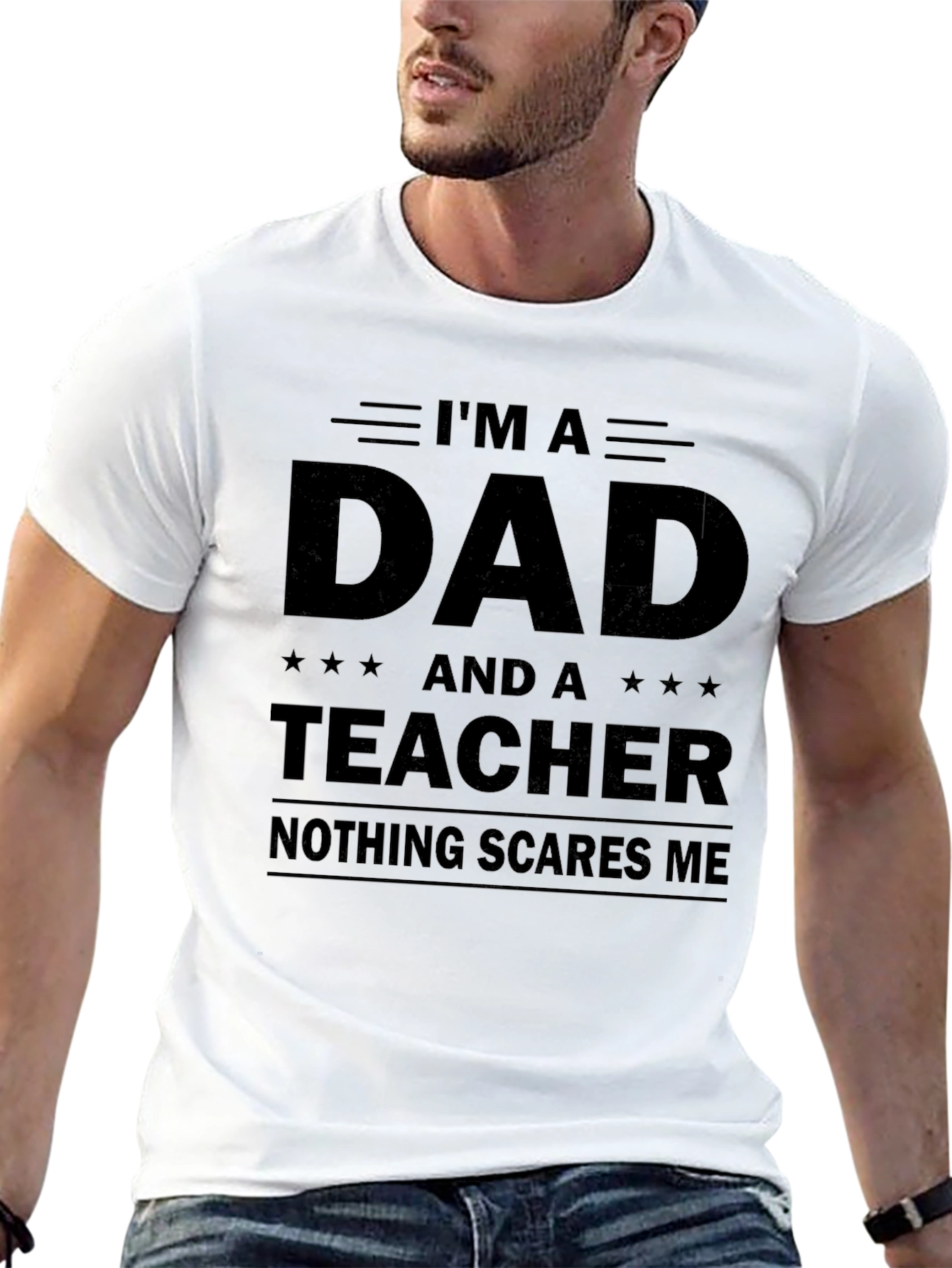 Black I'm A Dad And A Teacher T-Shirt view 13