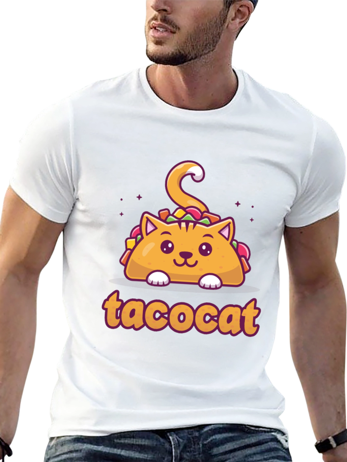 Black Taco Cat Graphic Tee - Novelty Shirt view 13