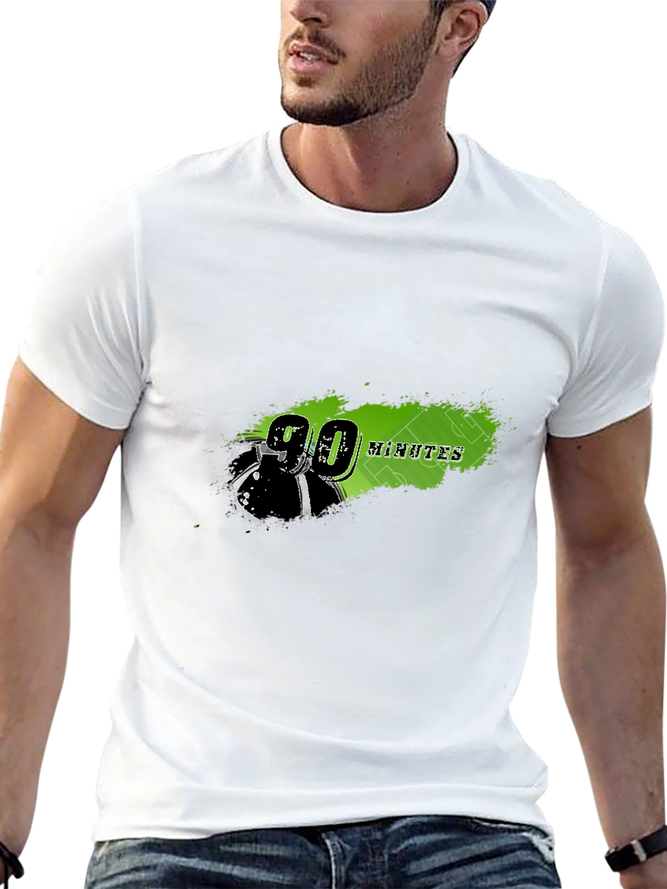 Black 90 Minutes Football Graphic T-Shirt view 13
