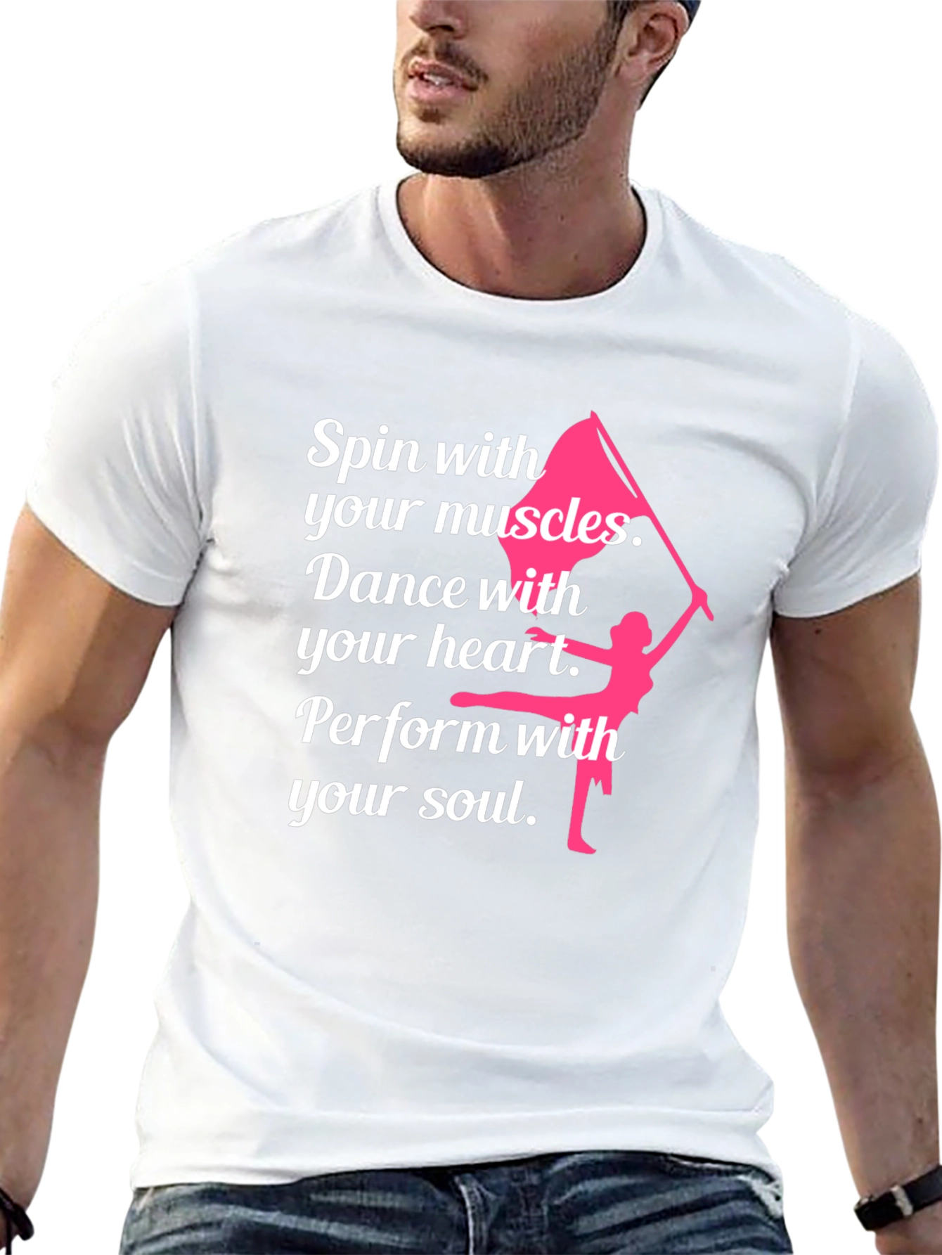 Black Spin with Your Muscles Graphic T-Shirt view 13