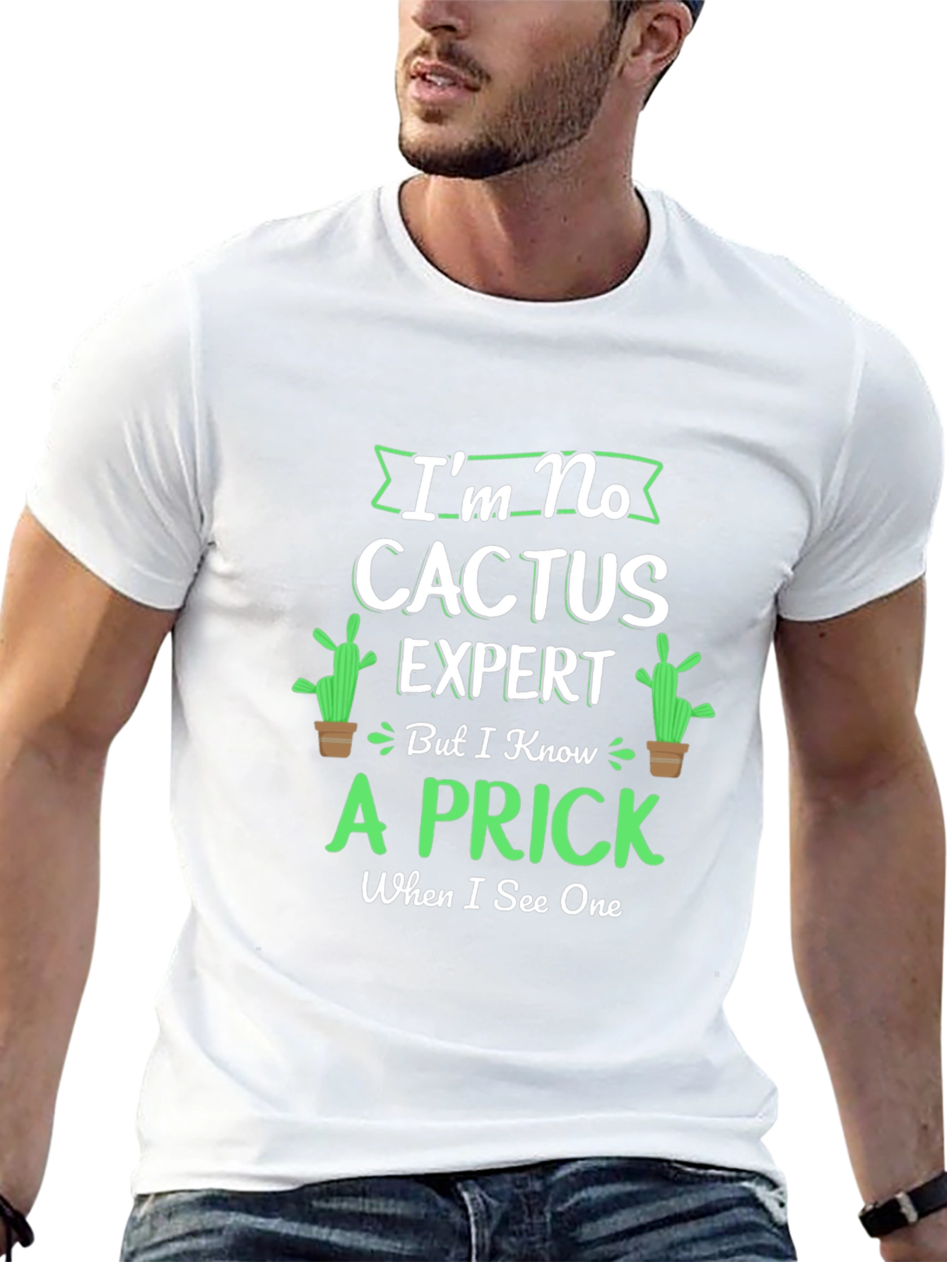 Black Cactus Expert Graphic Tee - Funny Sarcastic Humor Shirt view 13