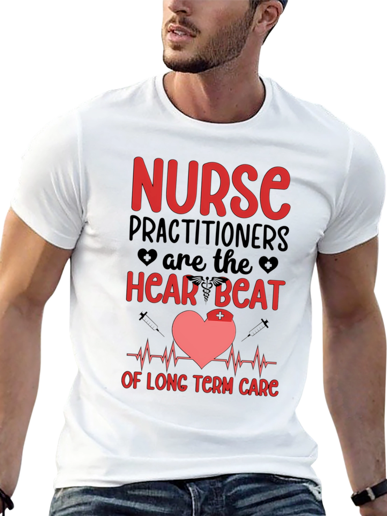 Black Nurse Practitioner Heartbeat T-Shirt view 13