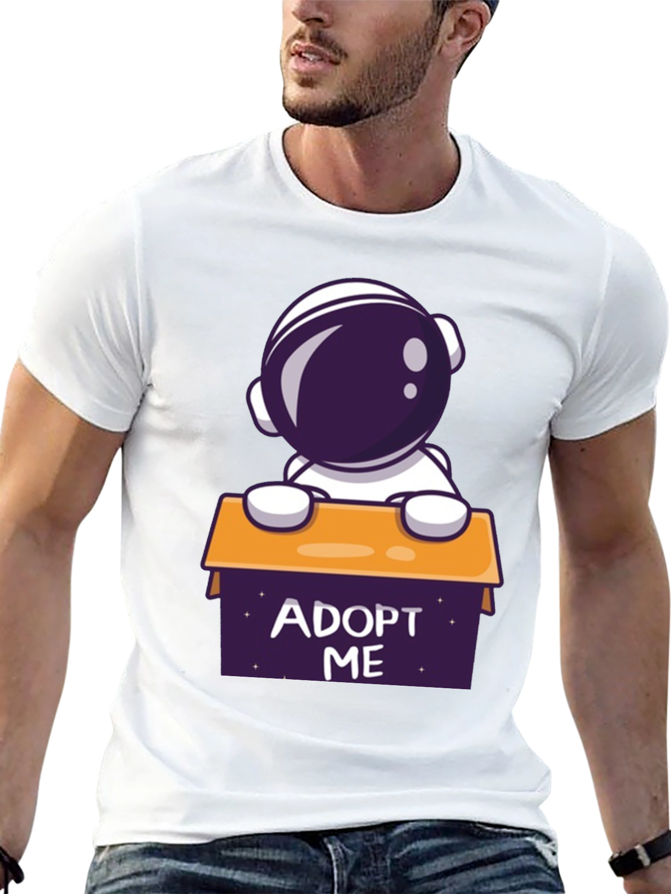 Black Adopt Me Astronaut Graphic T-Shirt - Space Lover Tee view 13