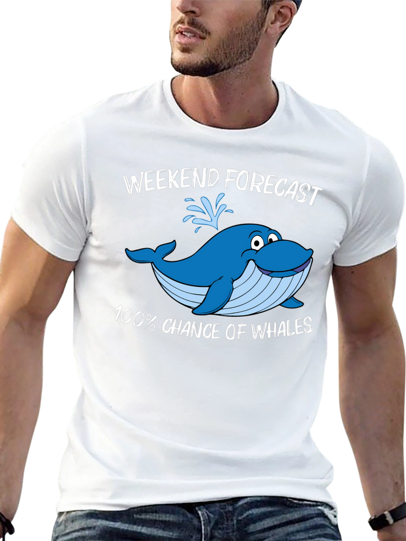 Black Weekend Forecast Whale Graphic T-Shirt view 13