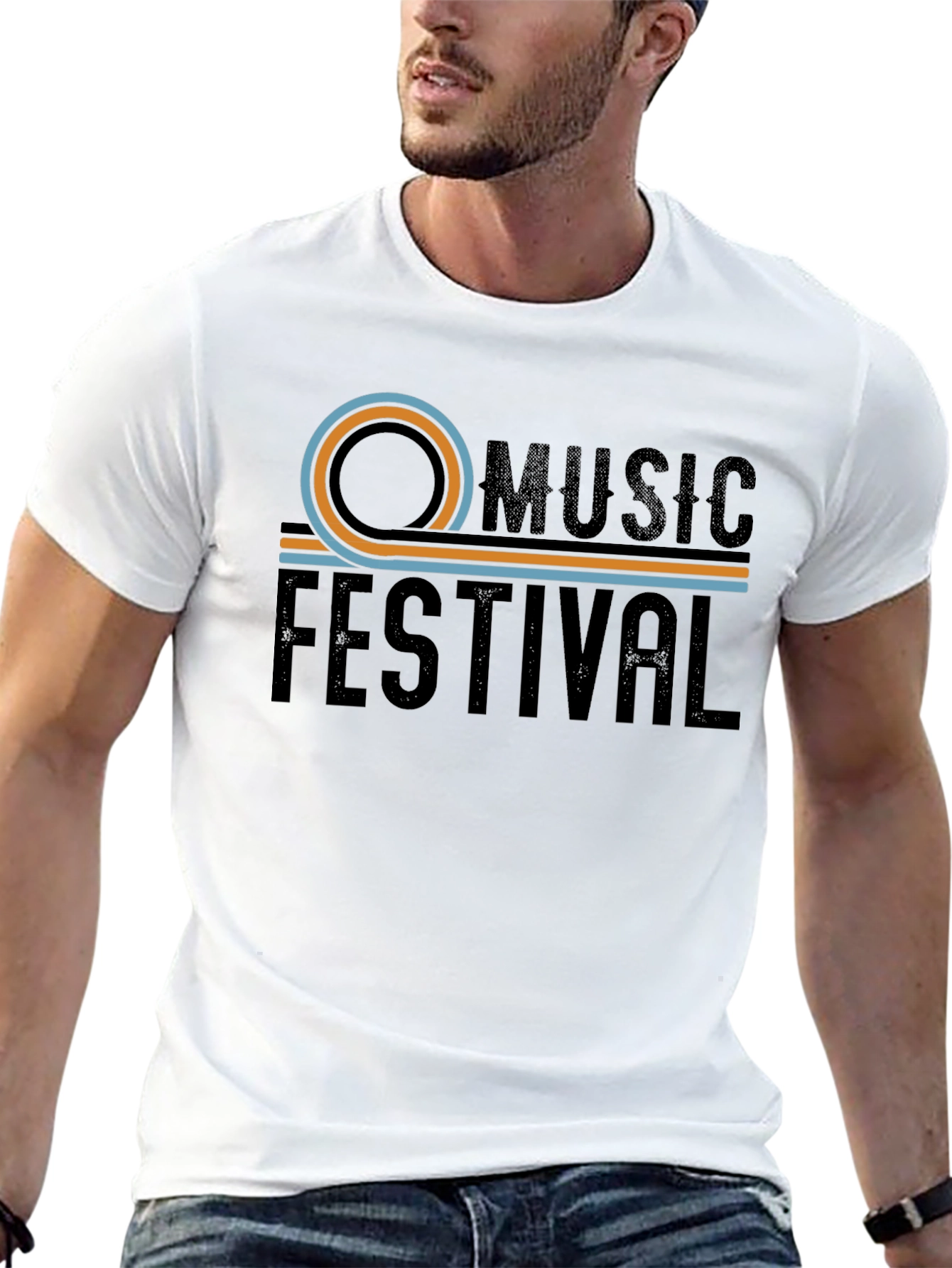 Black Music Festival Retro Graphic Black Tee view 13