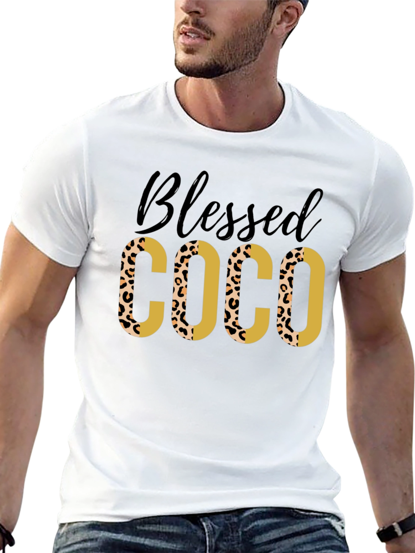 Black Blessed COCO Leopard Print Tee view 13