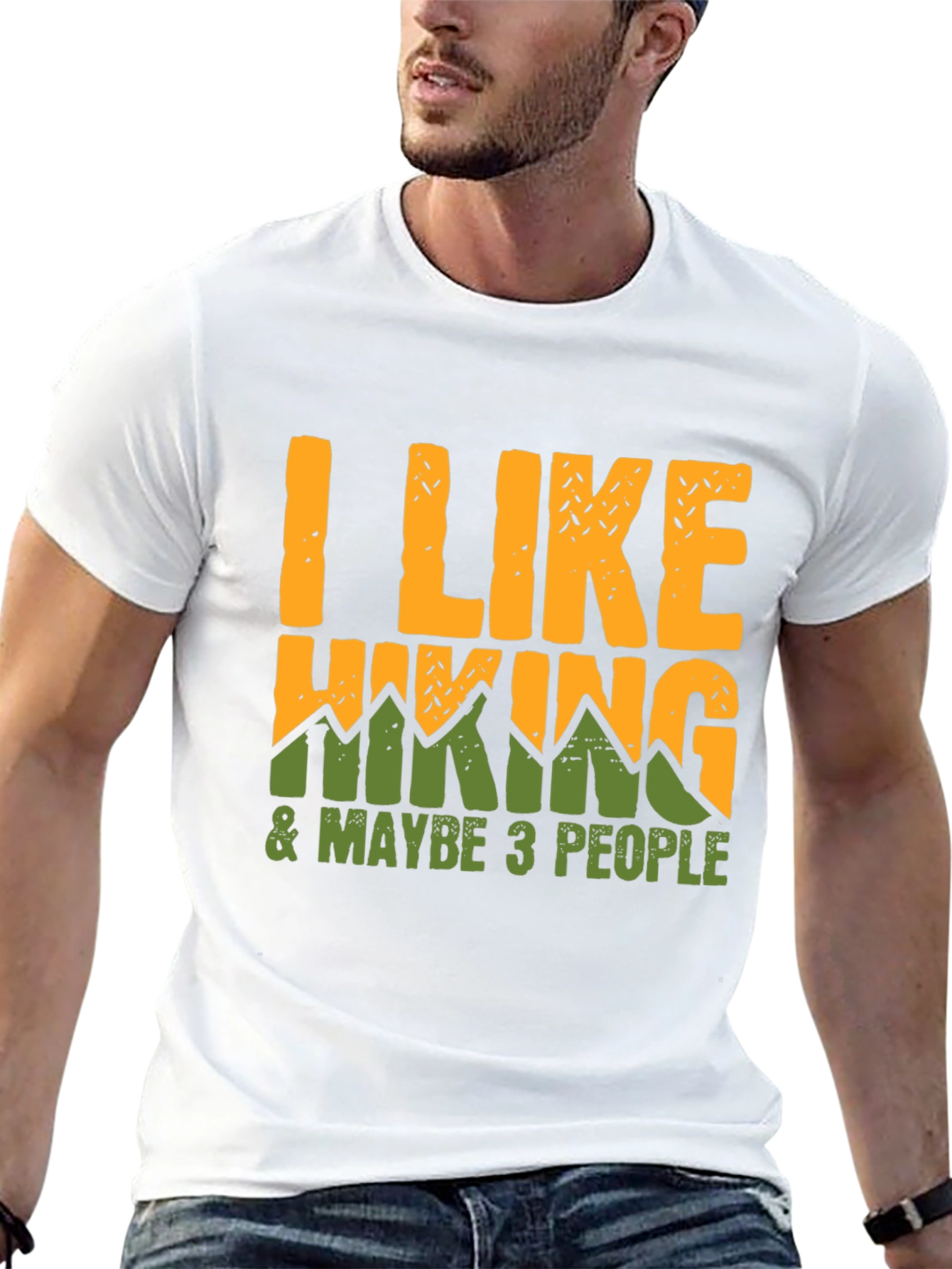 Black I Like Hiking & Maybe 3 People T-Shirt view 13