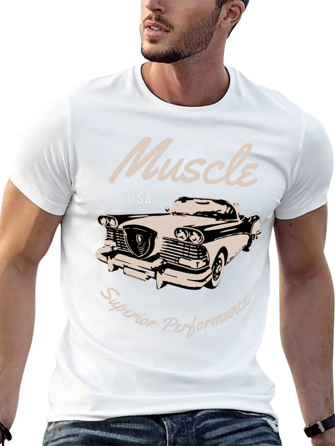 Black Muscle Car T-Shirt - Superior Performance Classic Tee view 13