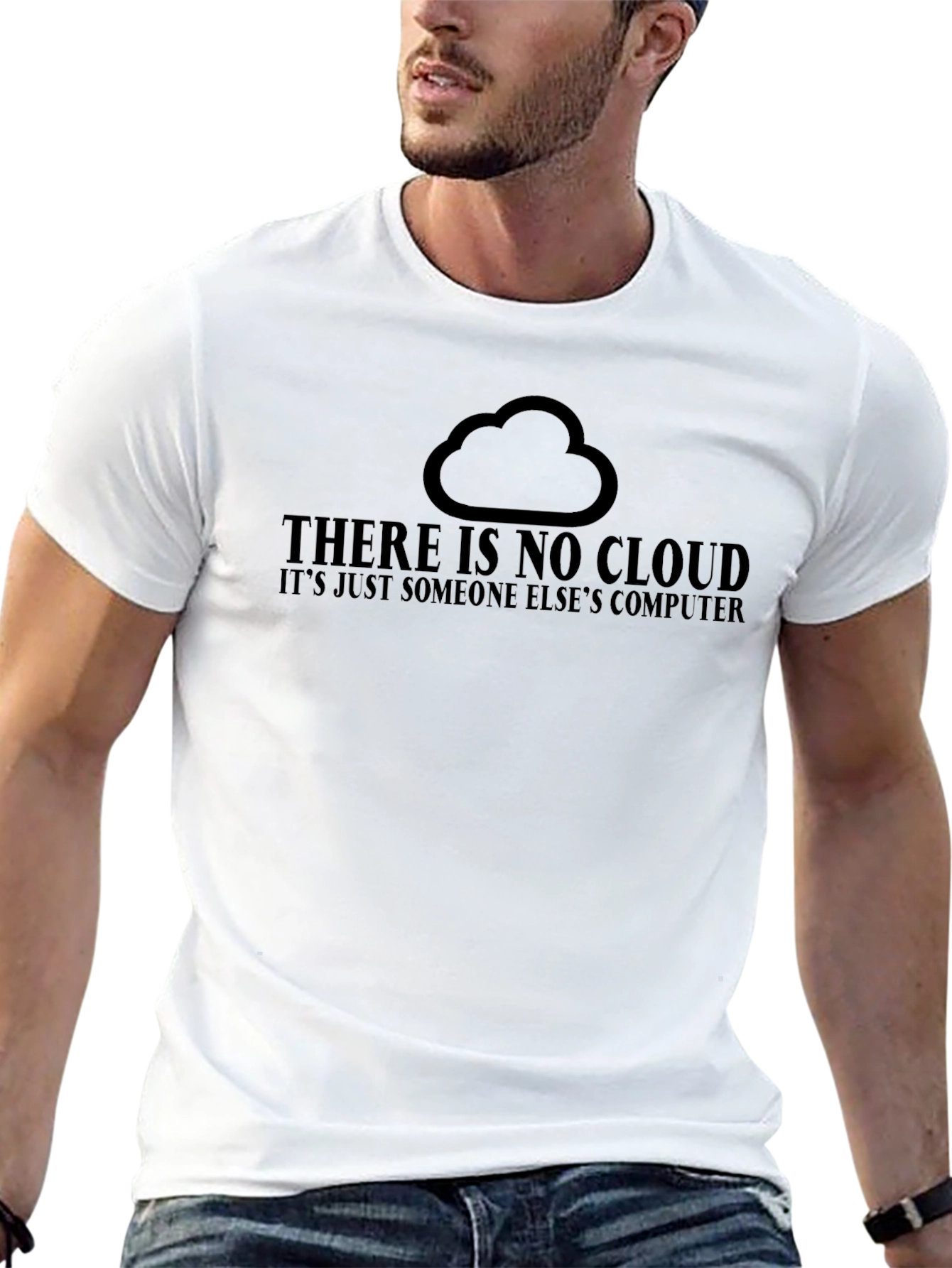Black Geeky 'There Is No Cloud' Black T-Shirt view 13