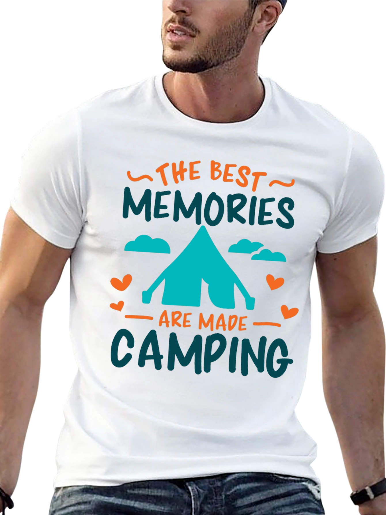 Black Camping Memories Tee: Adventure Awaits view 13