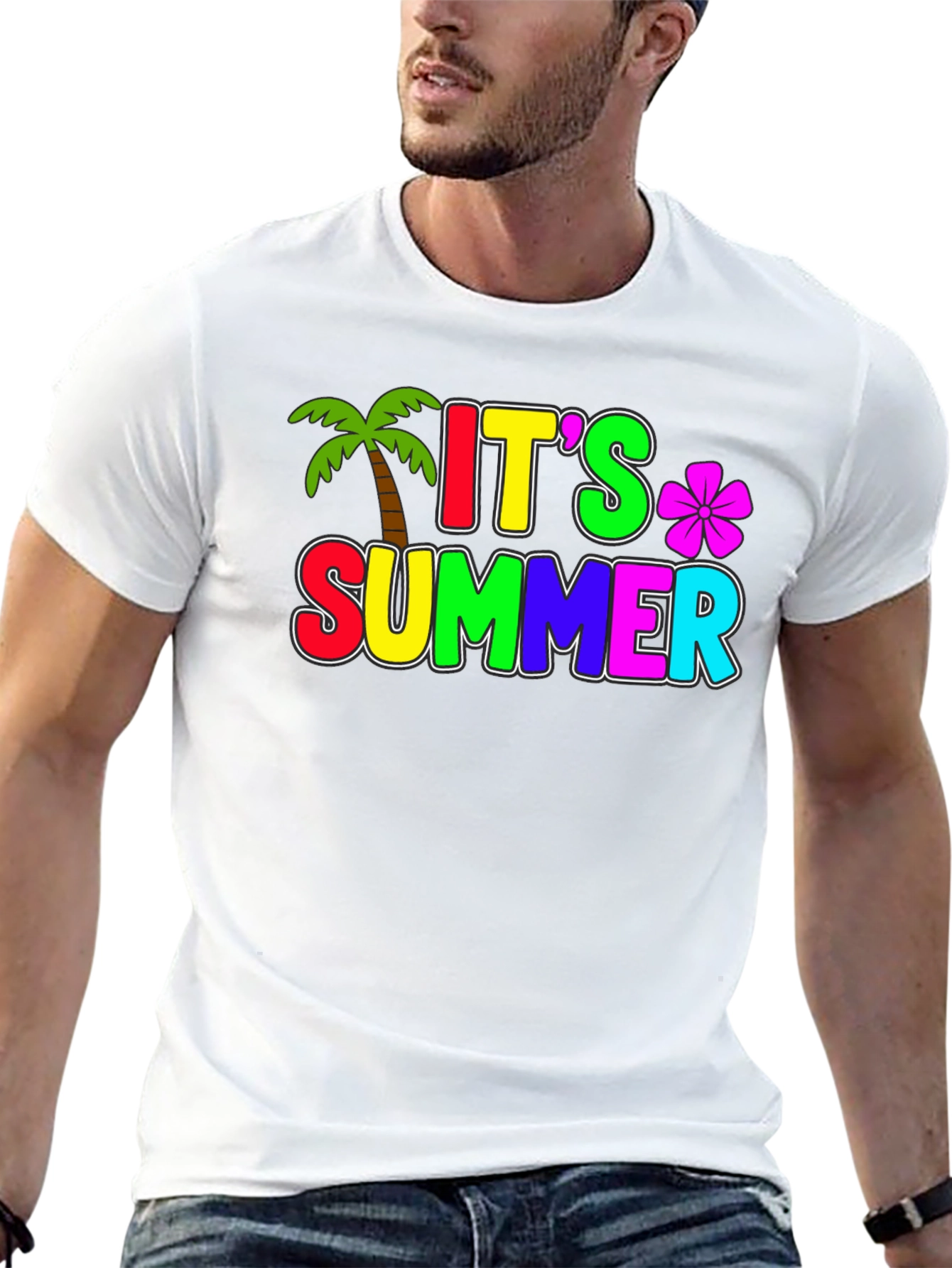 Black It's Summer Black T-Shirt view 13