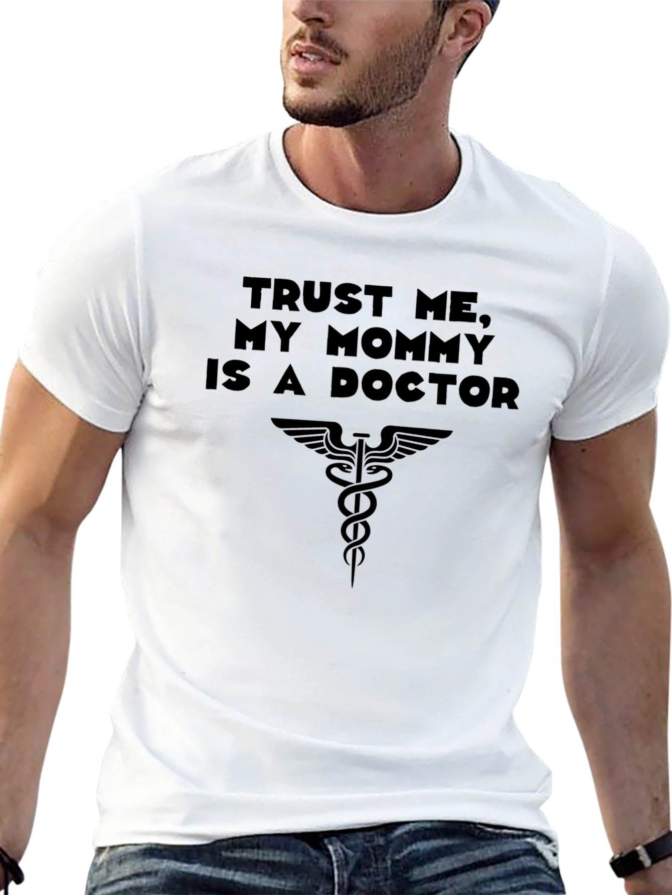 Black Trust Me My Mommy is a Doctor T-Shirt view 13