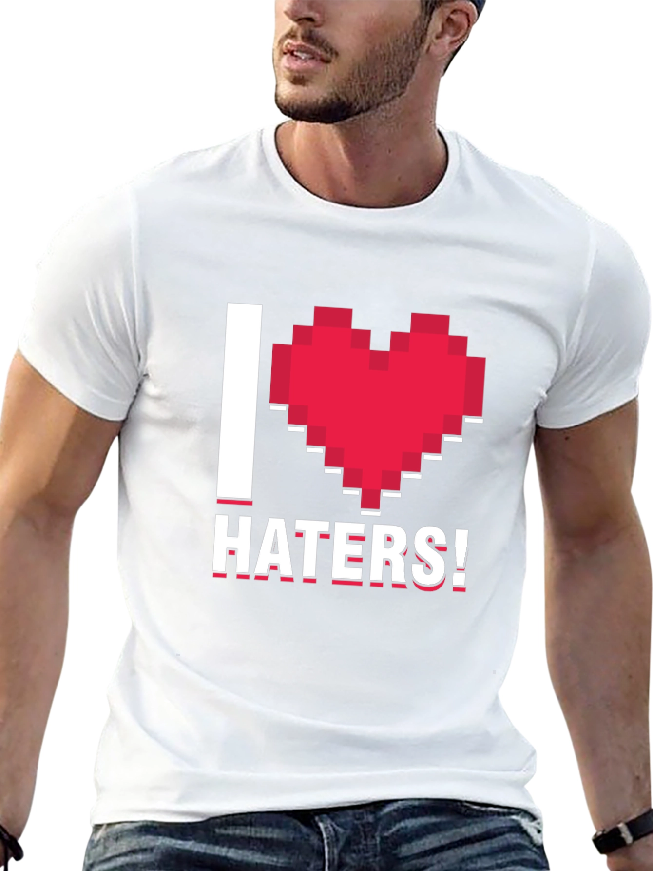 Black I Heart Haters Pixel Graphic Tee view 13