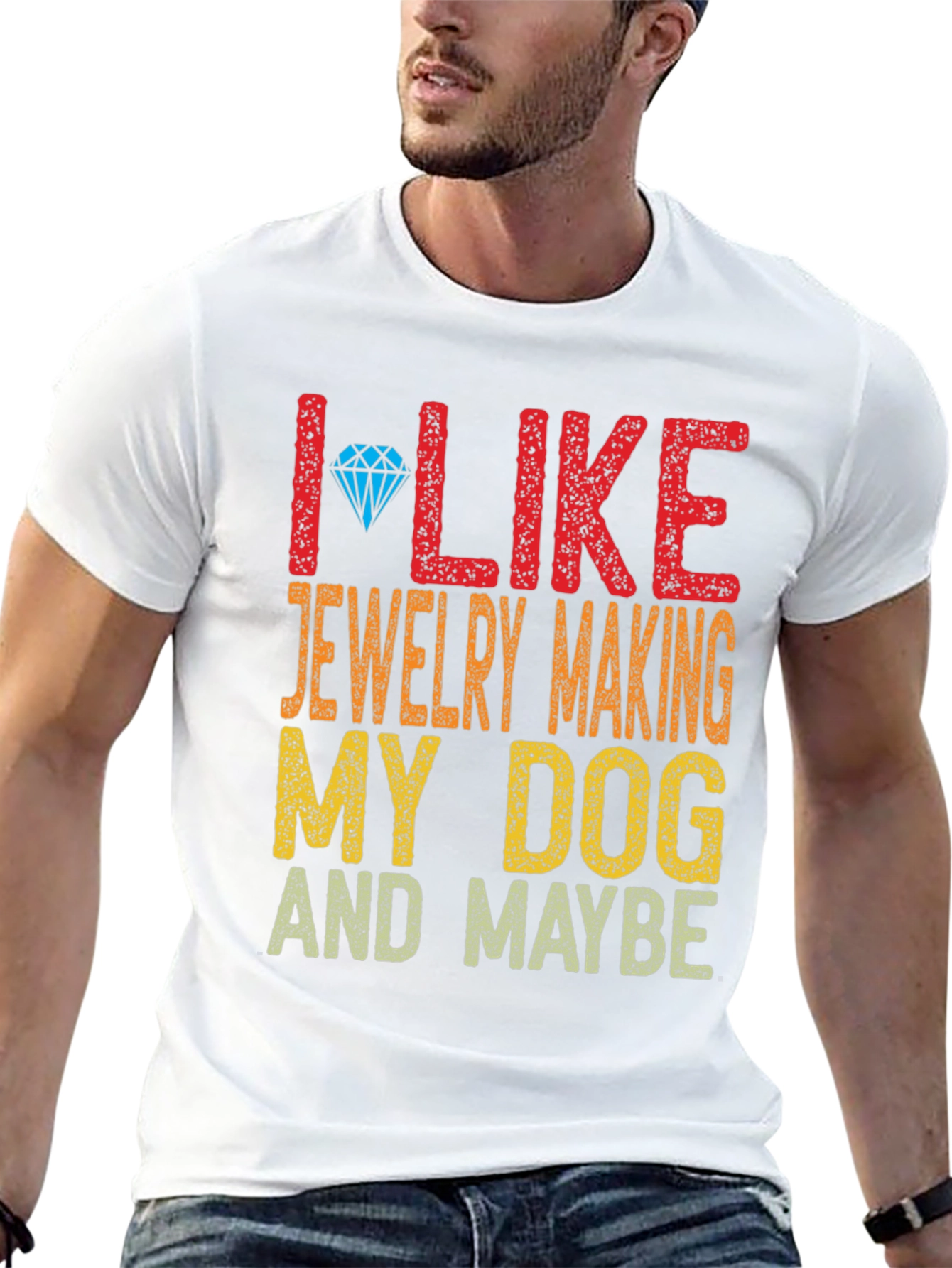 Black I Like Jewelry Making My Dog and Maybe T-Shirt view 13