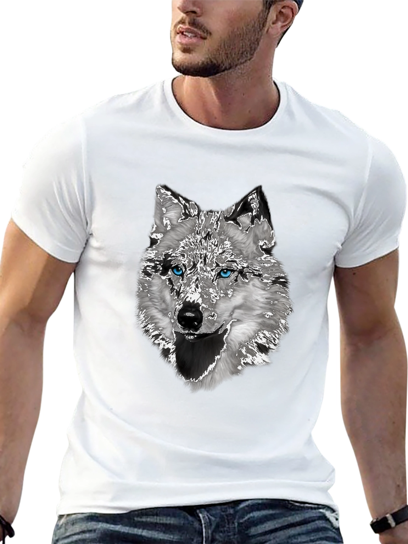 Black Wolf Graphic T-Shirt - Stylish Animal Print Tee view 13