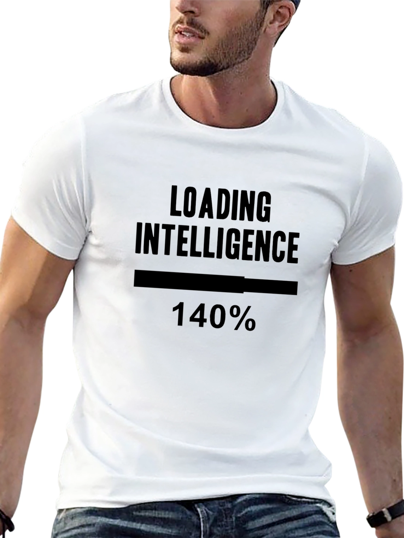 Black Loading Intelligence Tee - Funny Novelty Shirt view 13