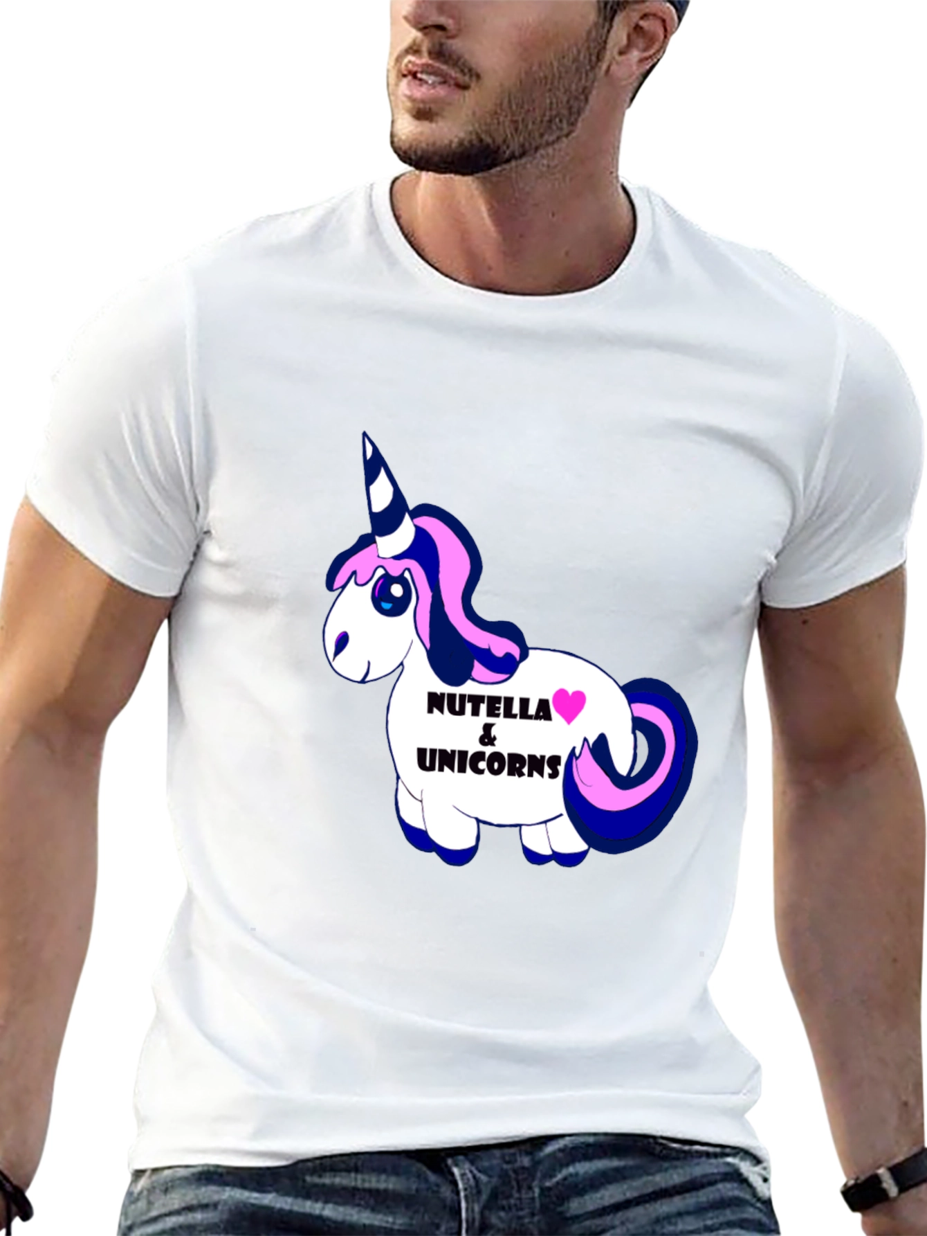 Black Nutella & Unicorns Graphic Black T-Shirt view 13