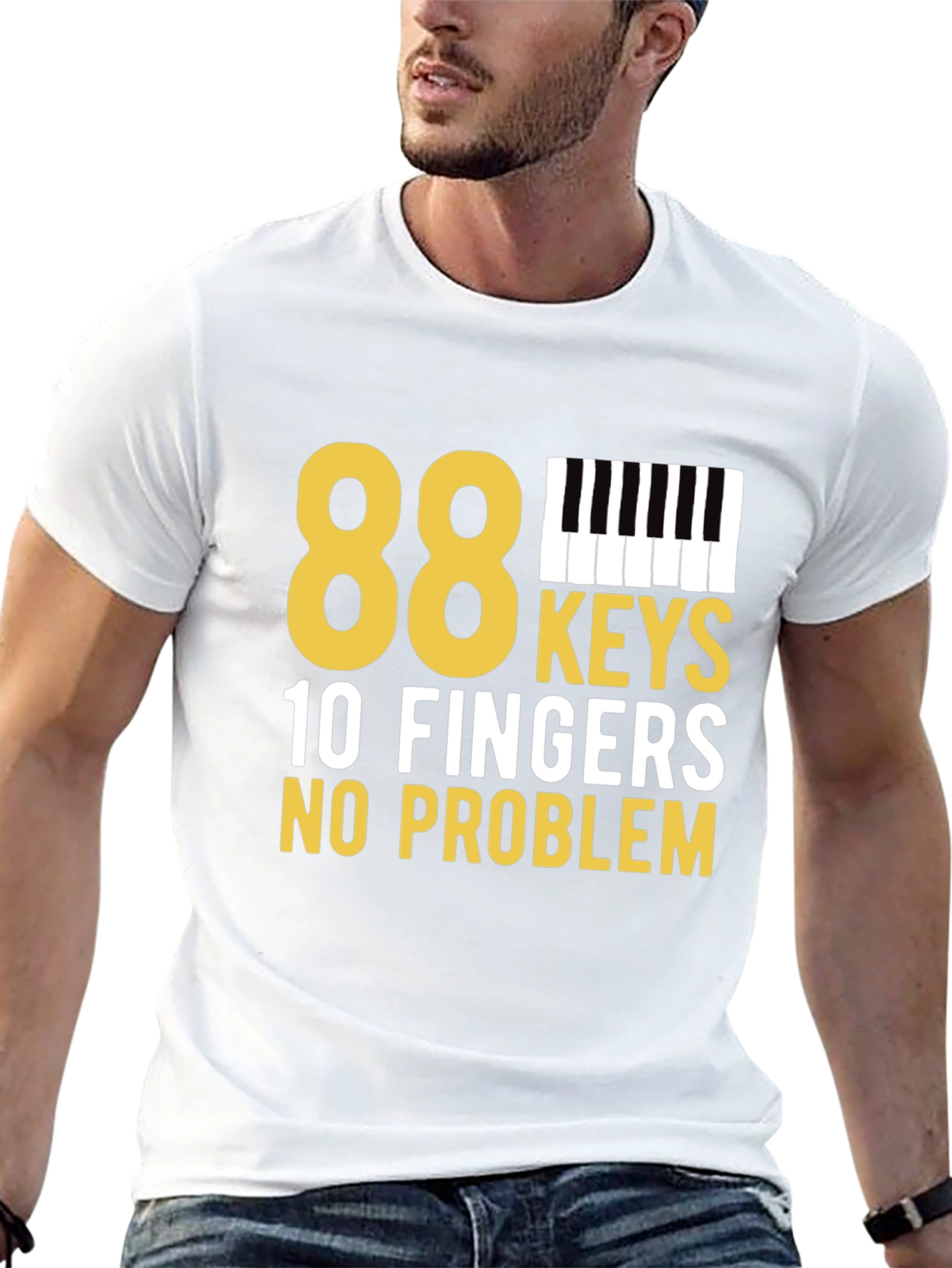 Black 88 Keys, 10 Fingers, No Problem Black T-Shirt view 13