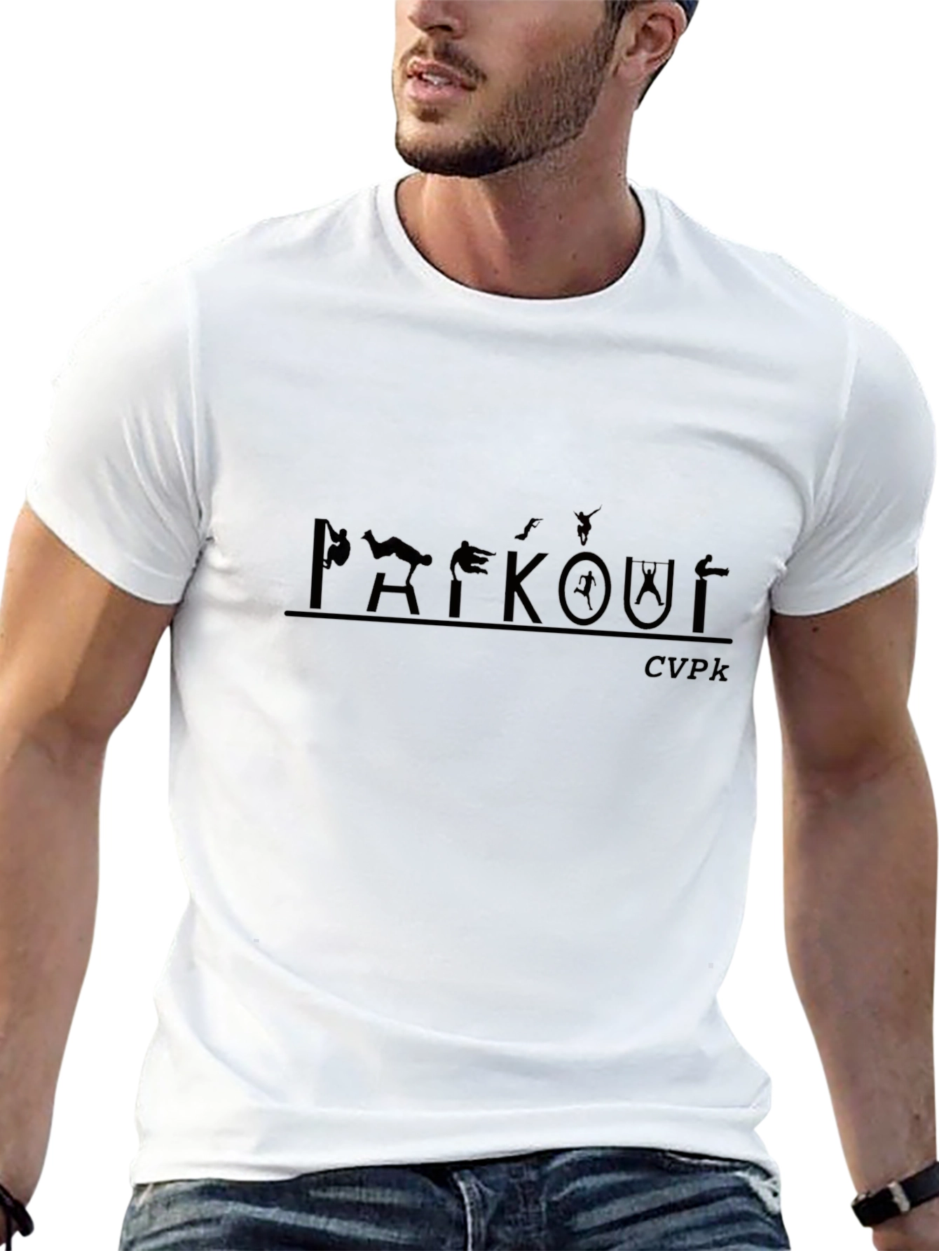 Black Parkour Graphic Black T-Shirt view 13
