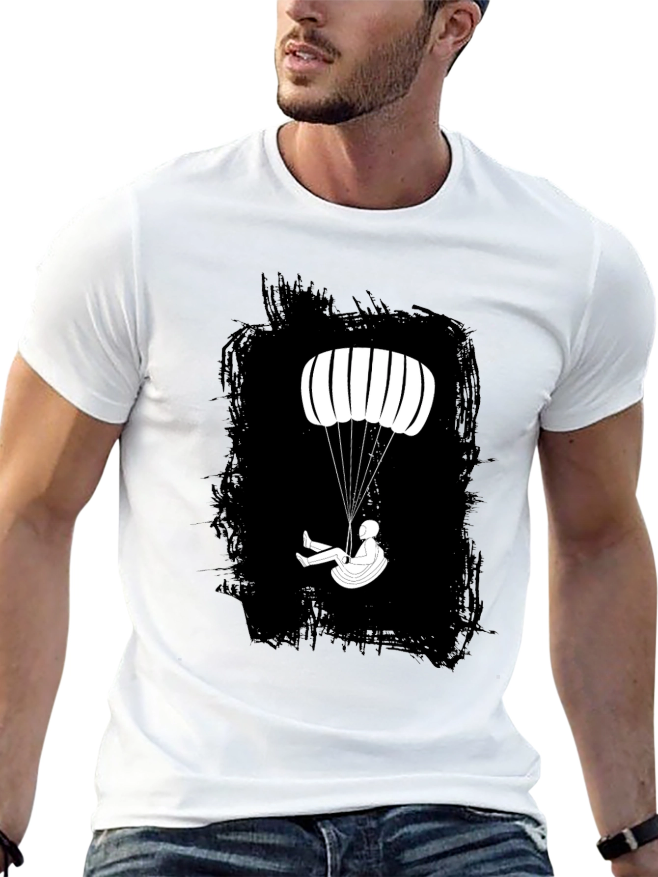 Black Paragliding T-Shirt - Skydiving Adventure Tee view 13