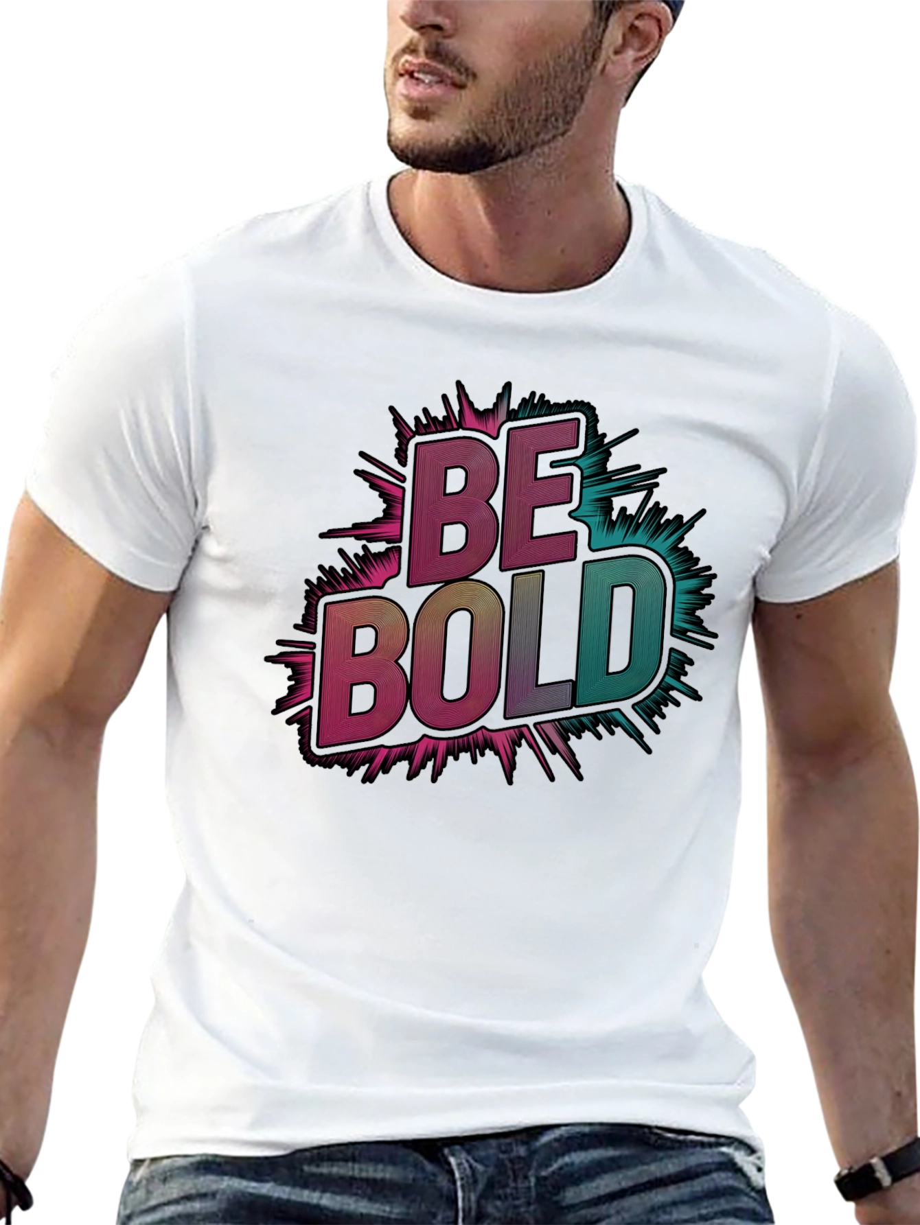 Black Be Bold Graphic Tee - Men's Black T-Shirt view 13