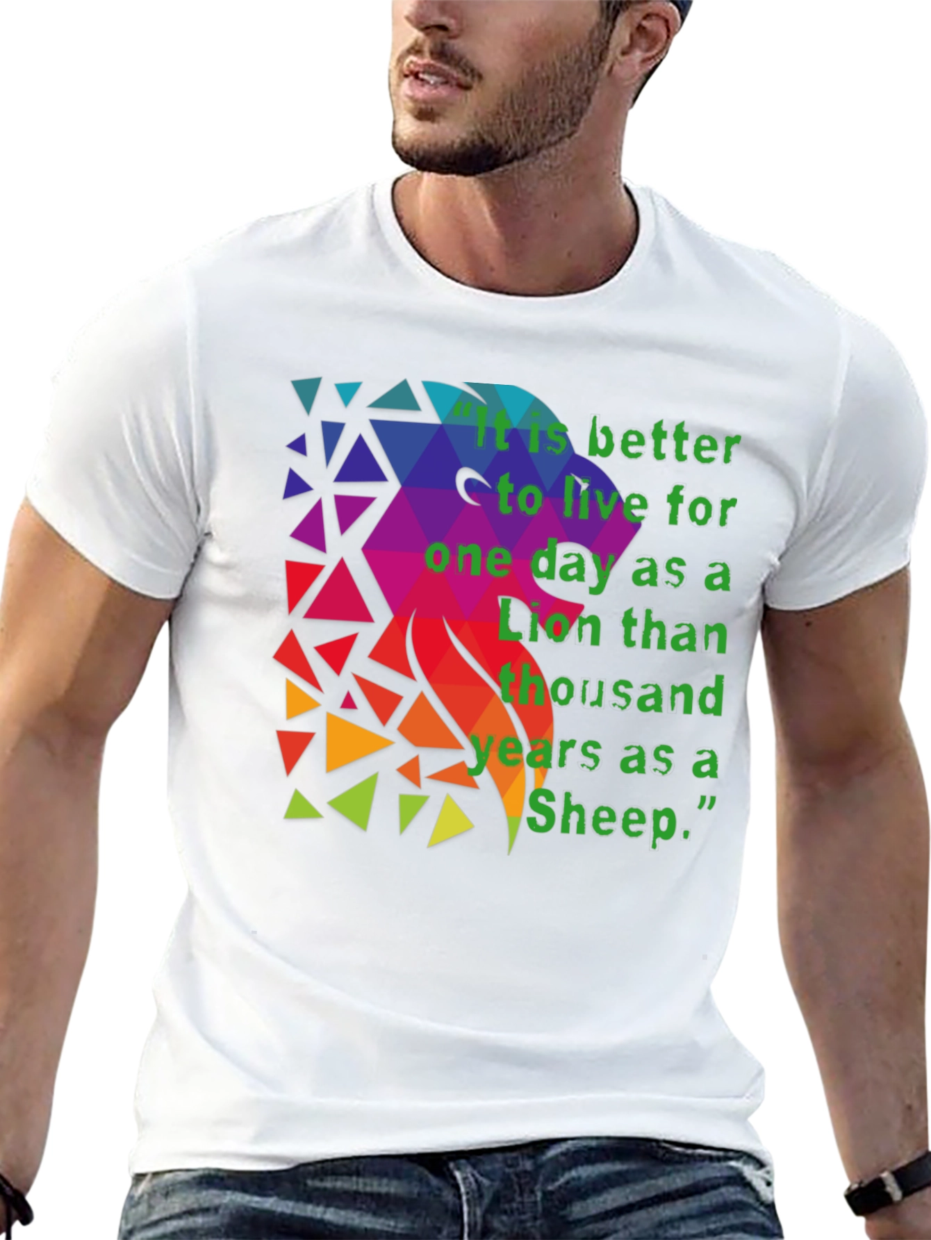 Black Lion Quote T-Shirt - Live as a Lion view 13
