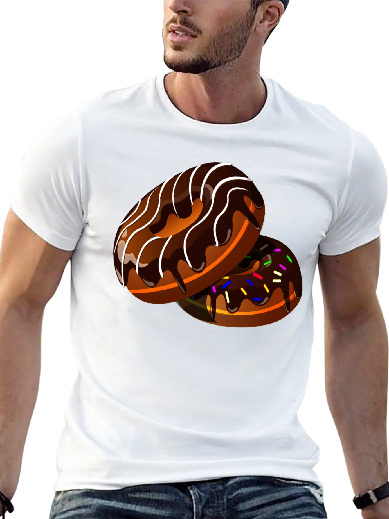 Black Donut Design Black T-Shirt view 13