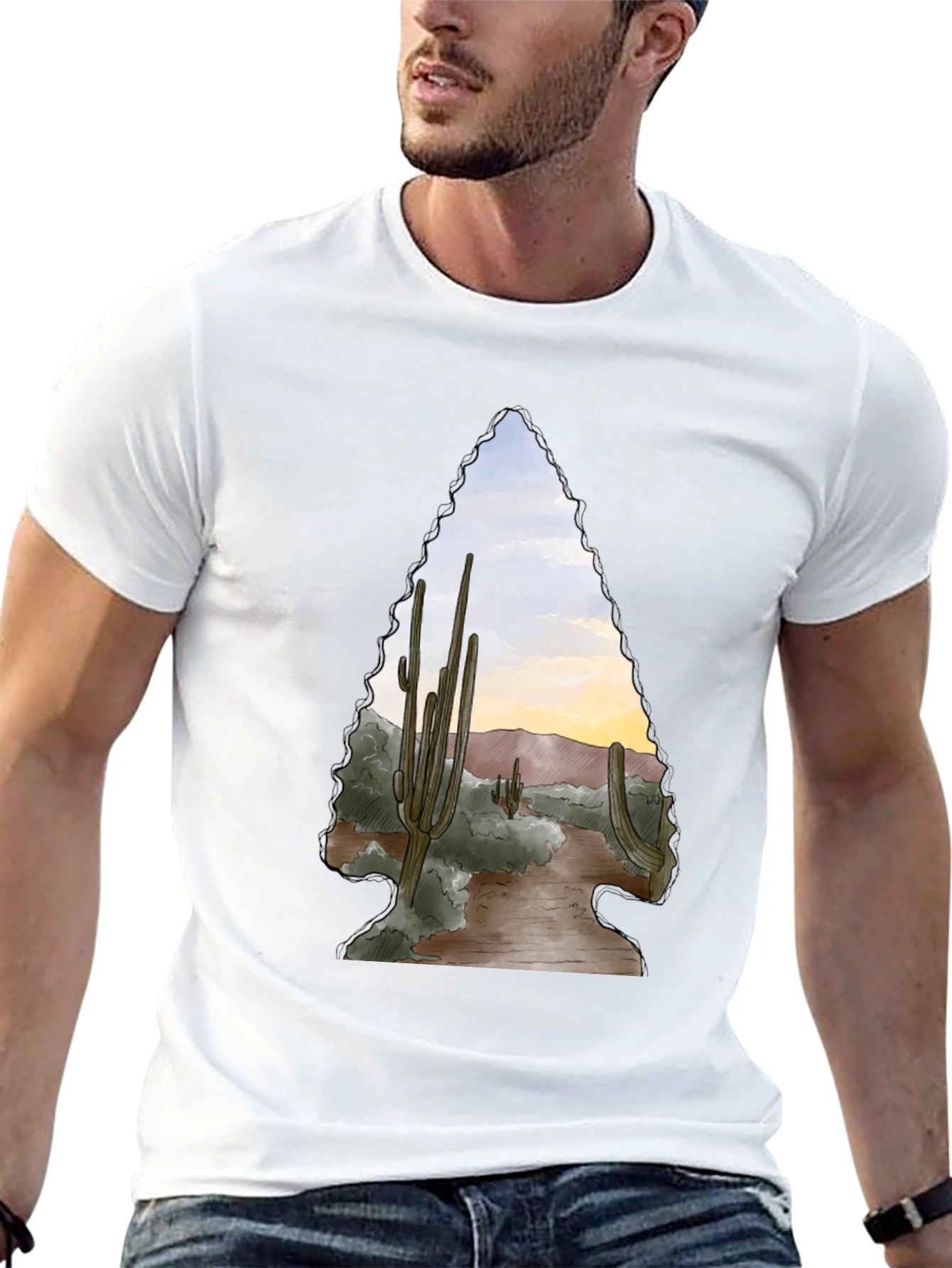 Black Desert Arrowhead Graphic Tee - Black Cotton Blend view 13