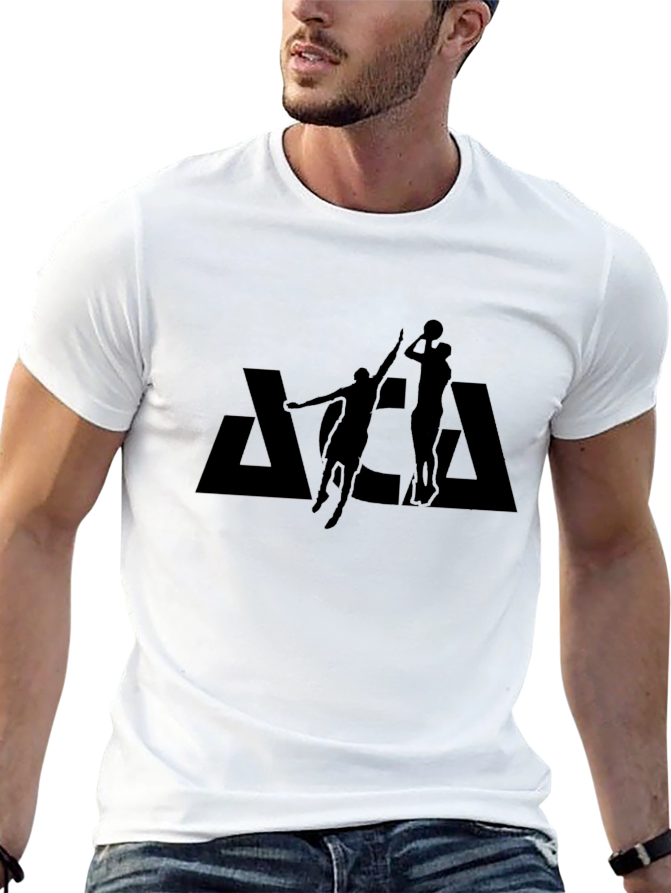 Black Basketball Silhouette Black T-Shirt view 13