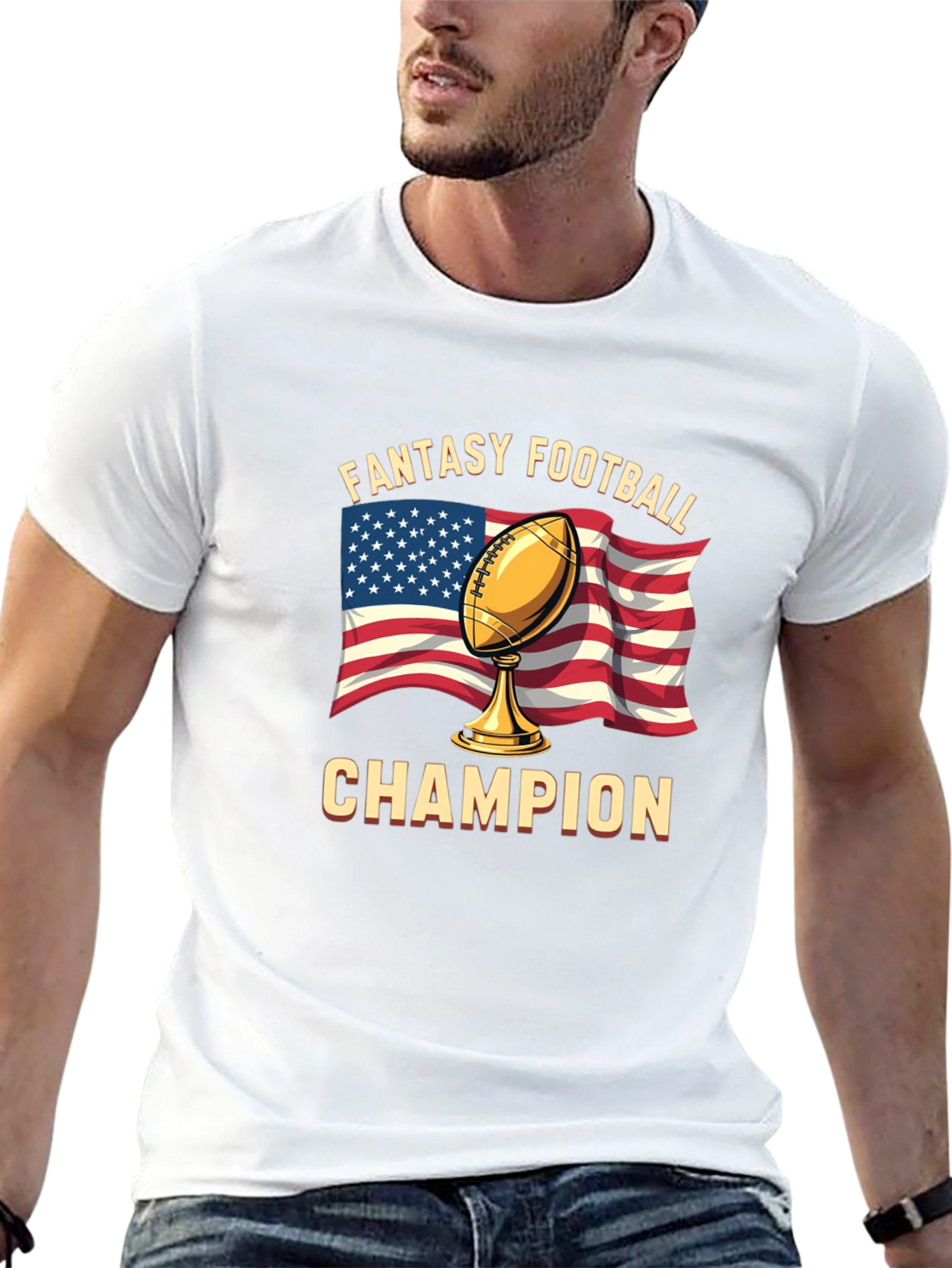 Black Fantasy Football Champion T-Shirt view 13