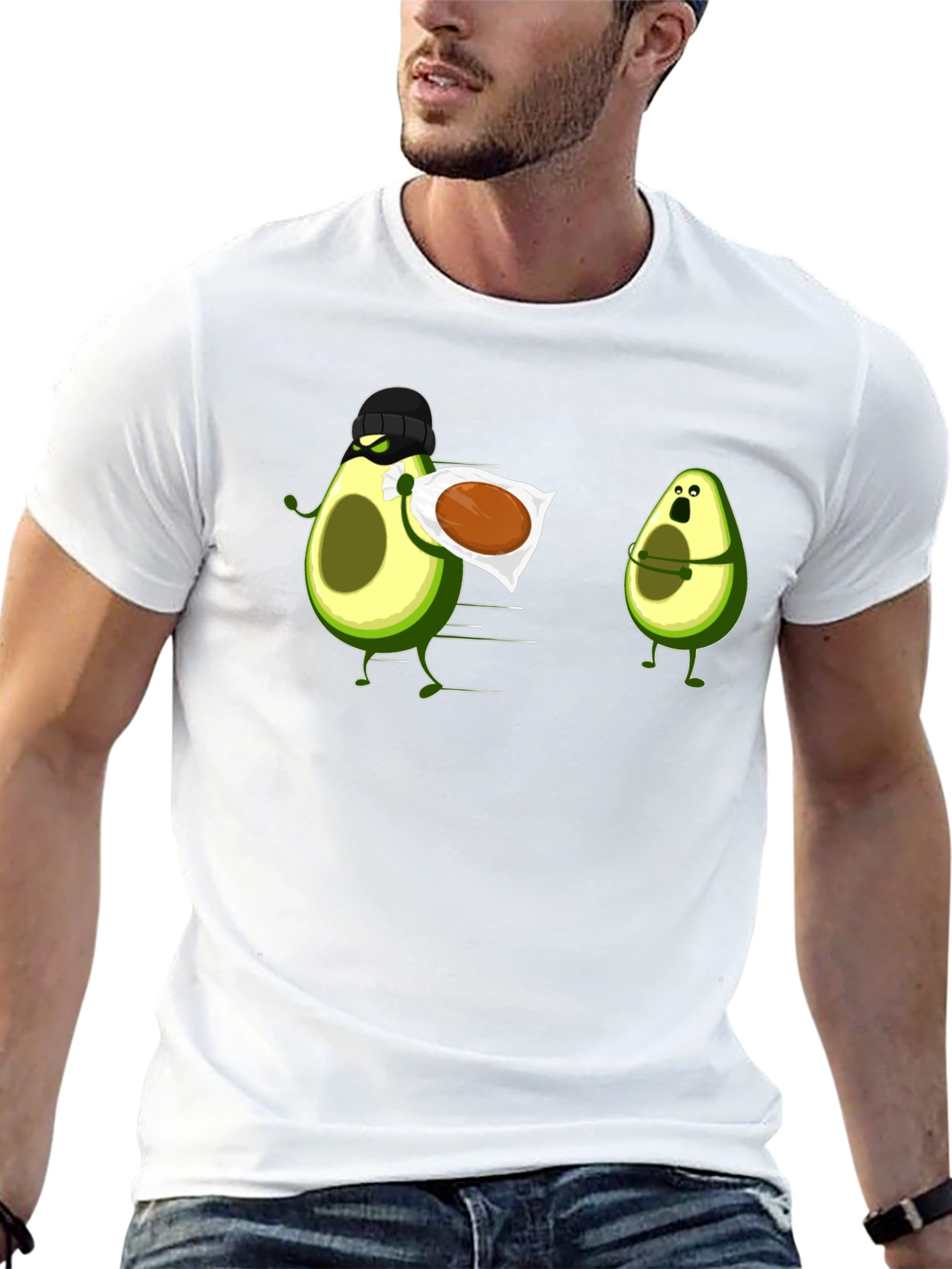 Black Avocado Thief Graphic Tee - Funny Fruit Humor view 13