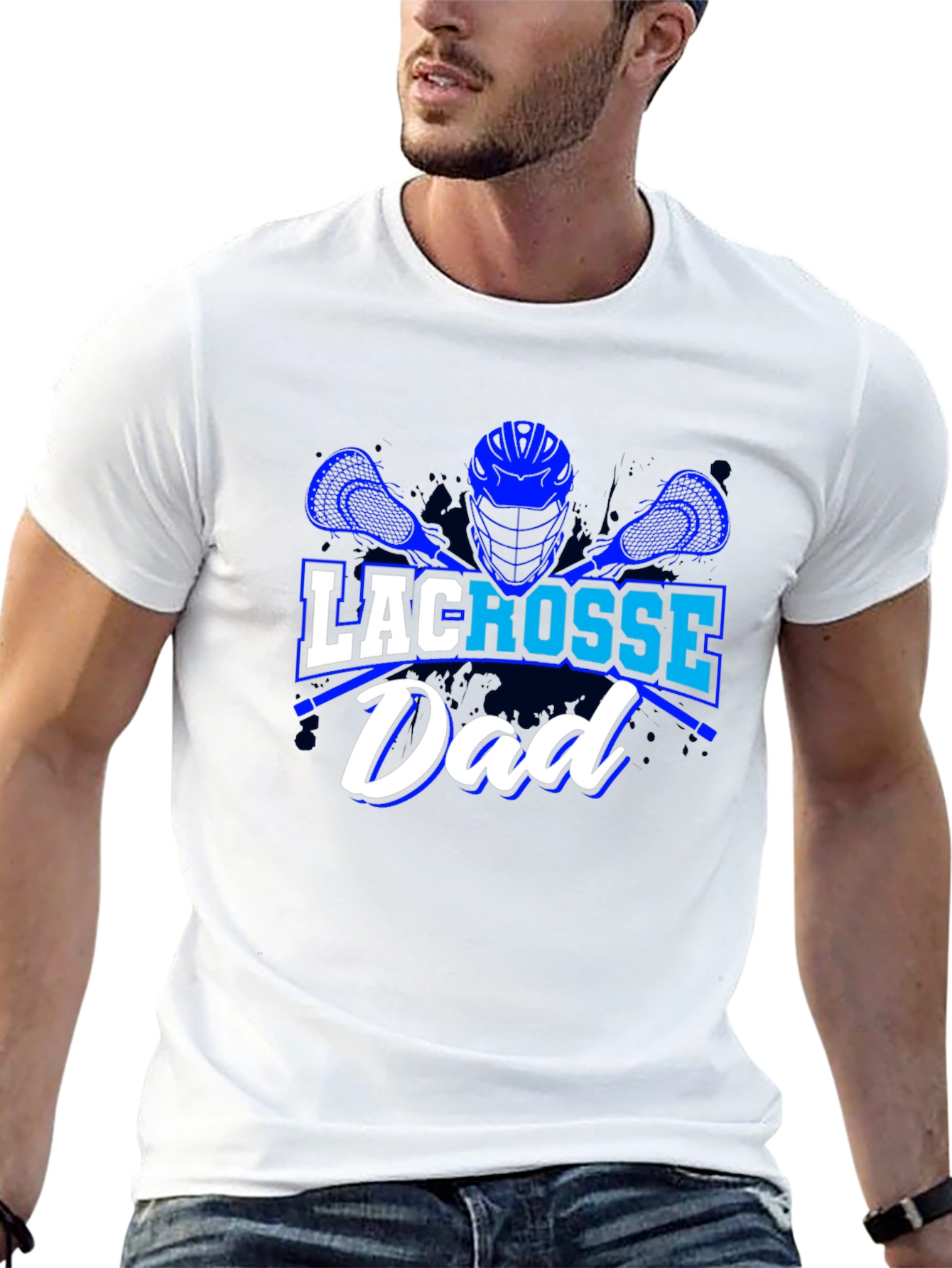Black Lacrosse Dad T-Shirt view 13