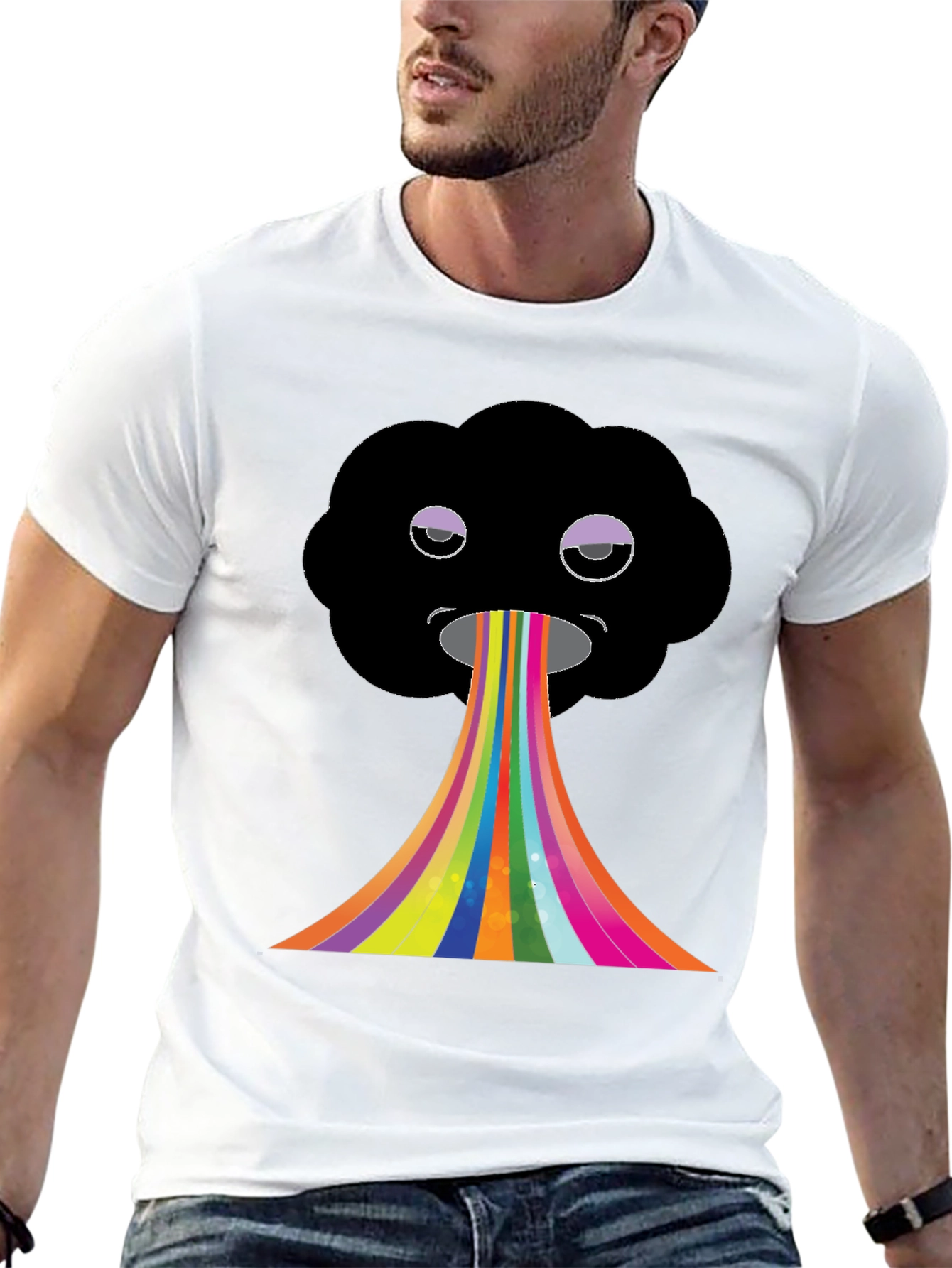Black Rainbow Cloud Graphic Tee view 13