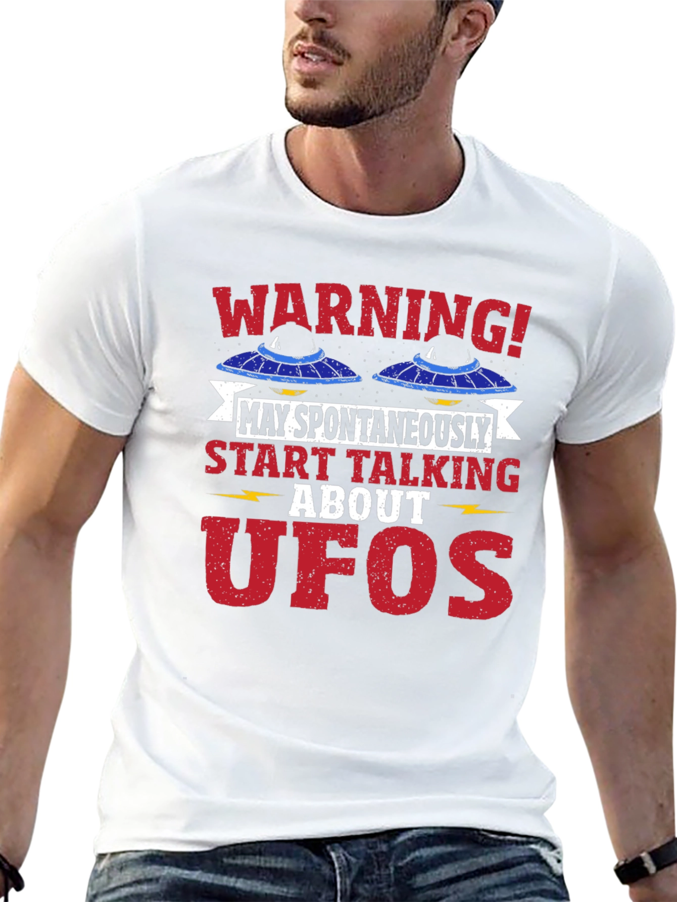 Black UFO Conversation Starter Graphic Tee view 13