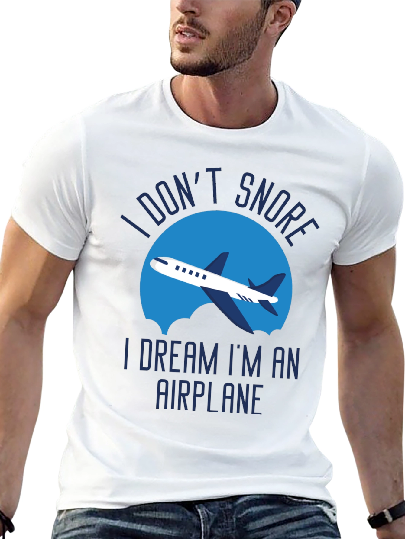 Black Funny Snoring Airplane T-Shirt view 13