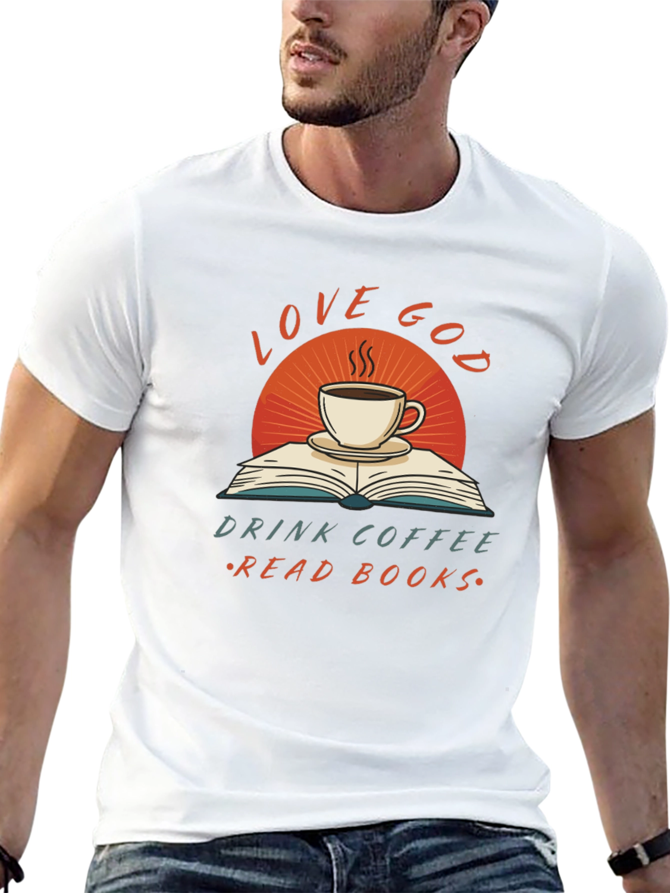 Black Love God Coffee Books Black T-Shirt view 13
