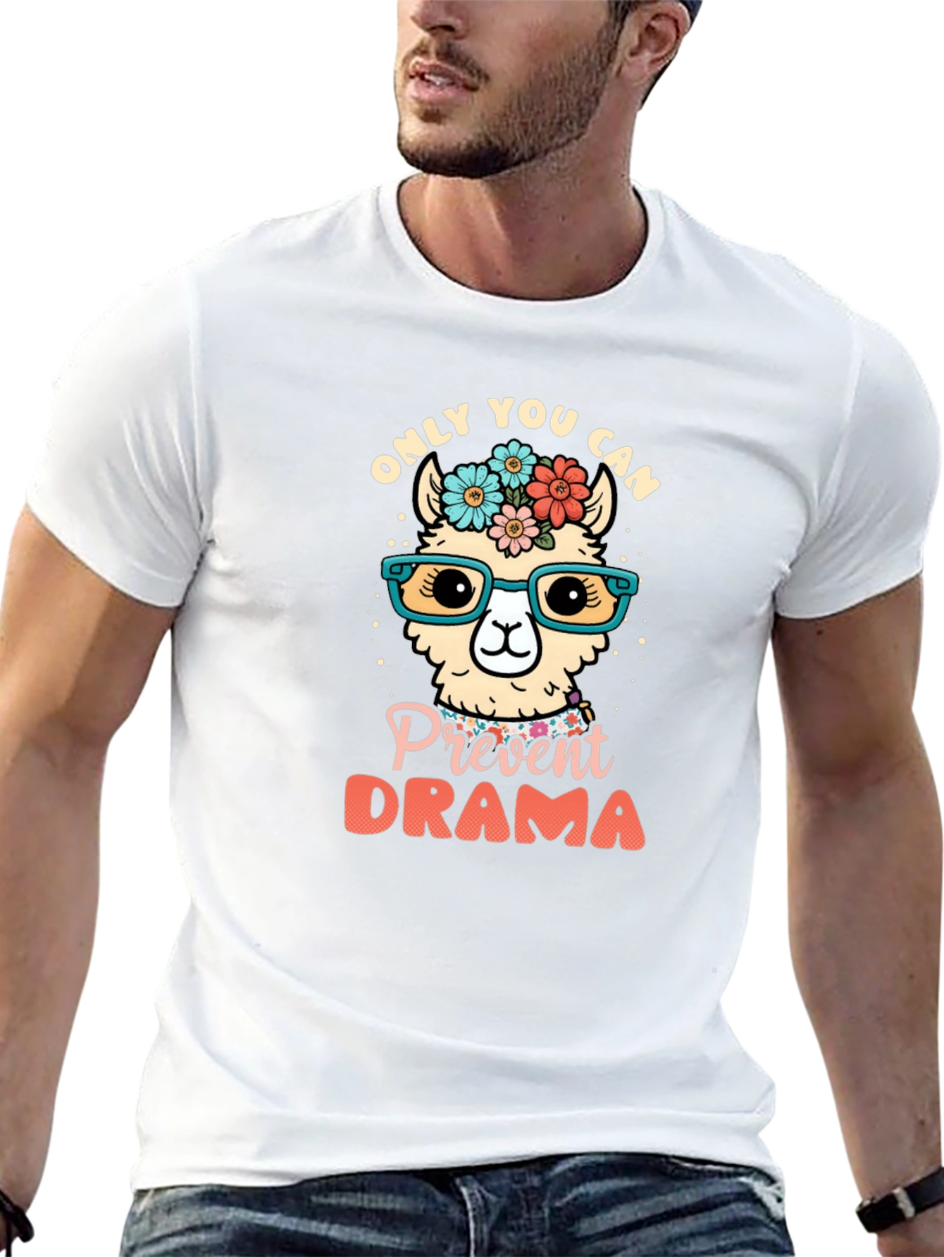 Black Only You Can Prevent Drama Llama Graphic Tee view 13