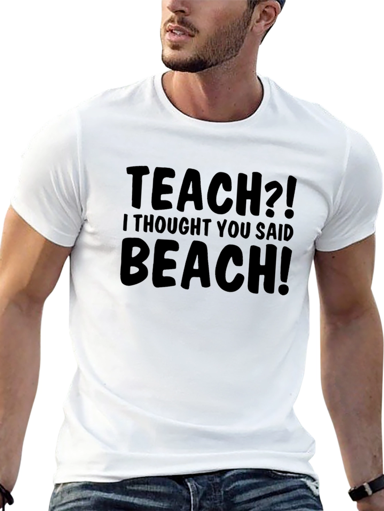 Black Funny Teach Beach T-Shirt Humor Teacher Gift view 13