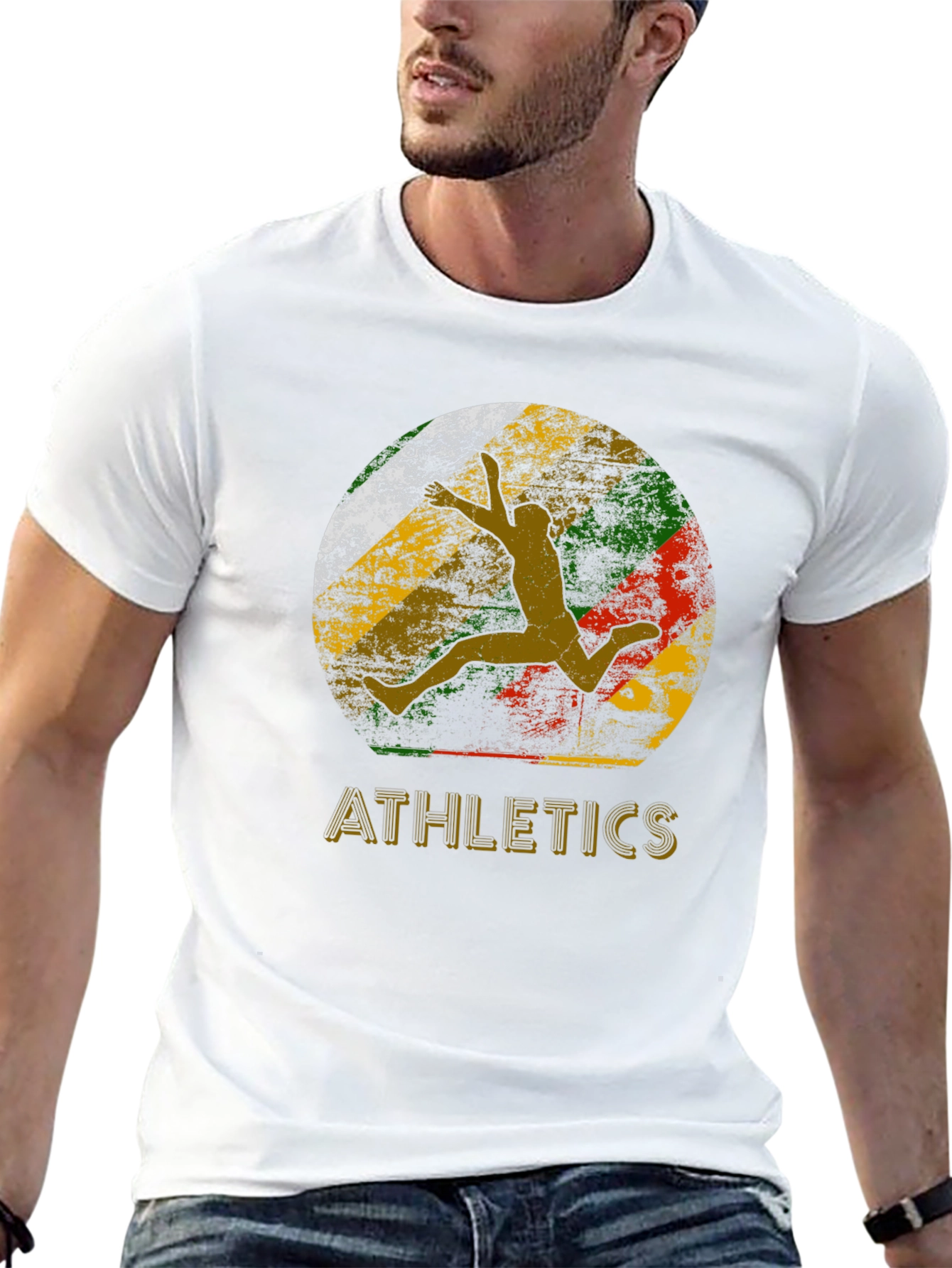 Black Retro Athletics Graphic Tee - Vintage Runner Design view 13