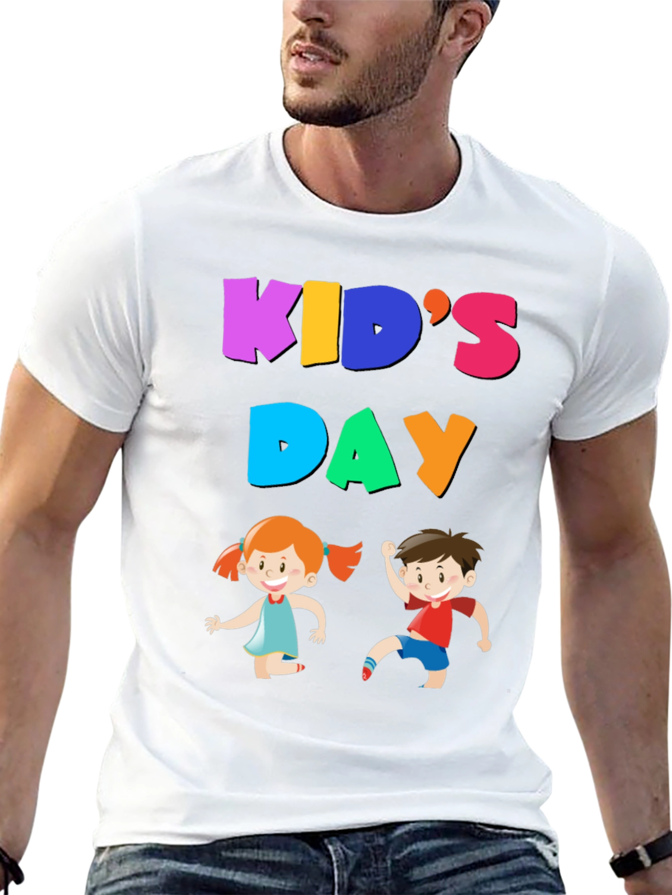 Black Colorful Kid's Day T-Shirt view 13