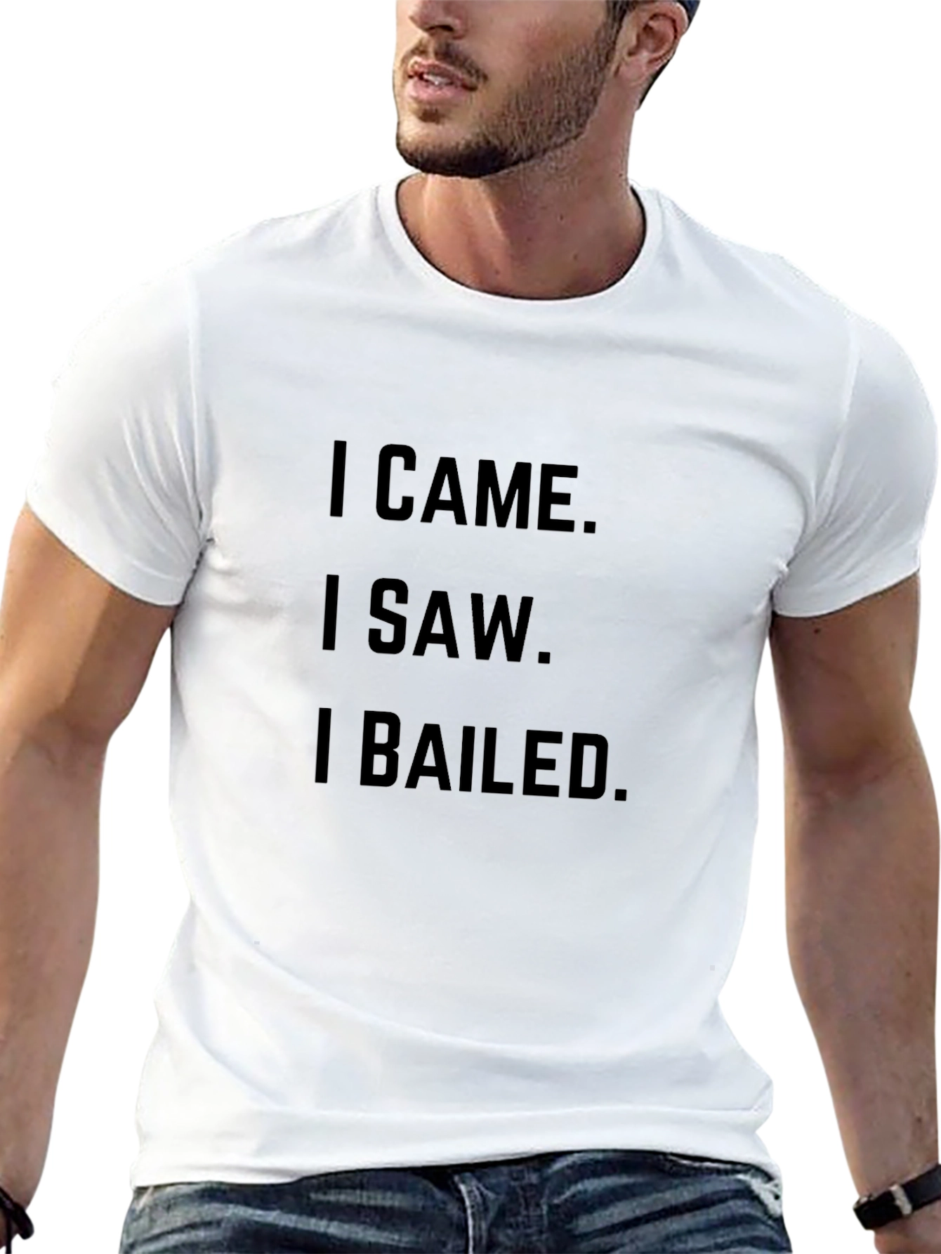 Black I Came, I Saw, I Bailed Black Graphic T-Shirt view 13