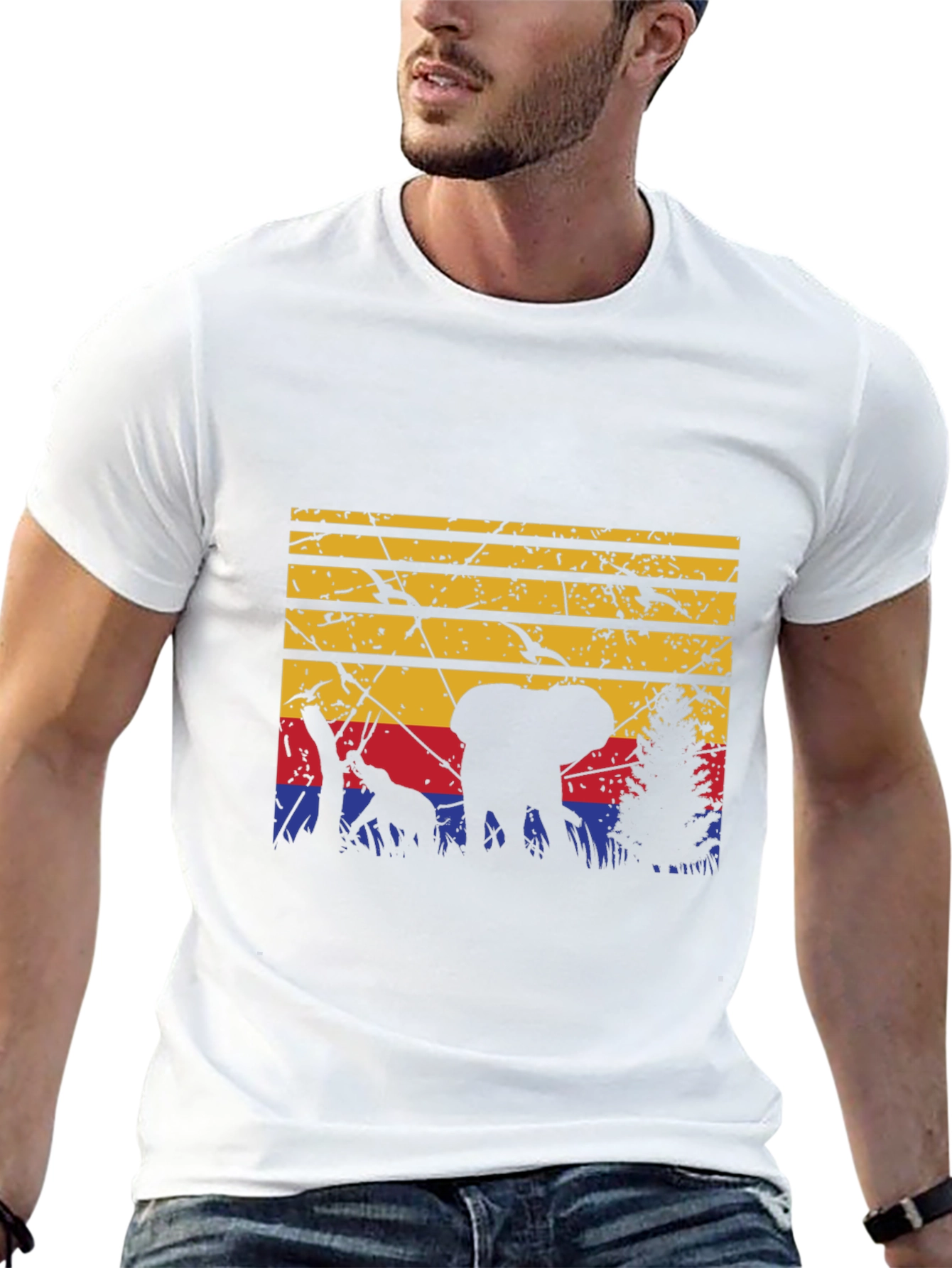 Black Retro African Wildlife T-Shirt view 13