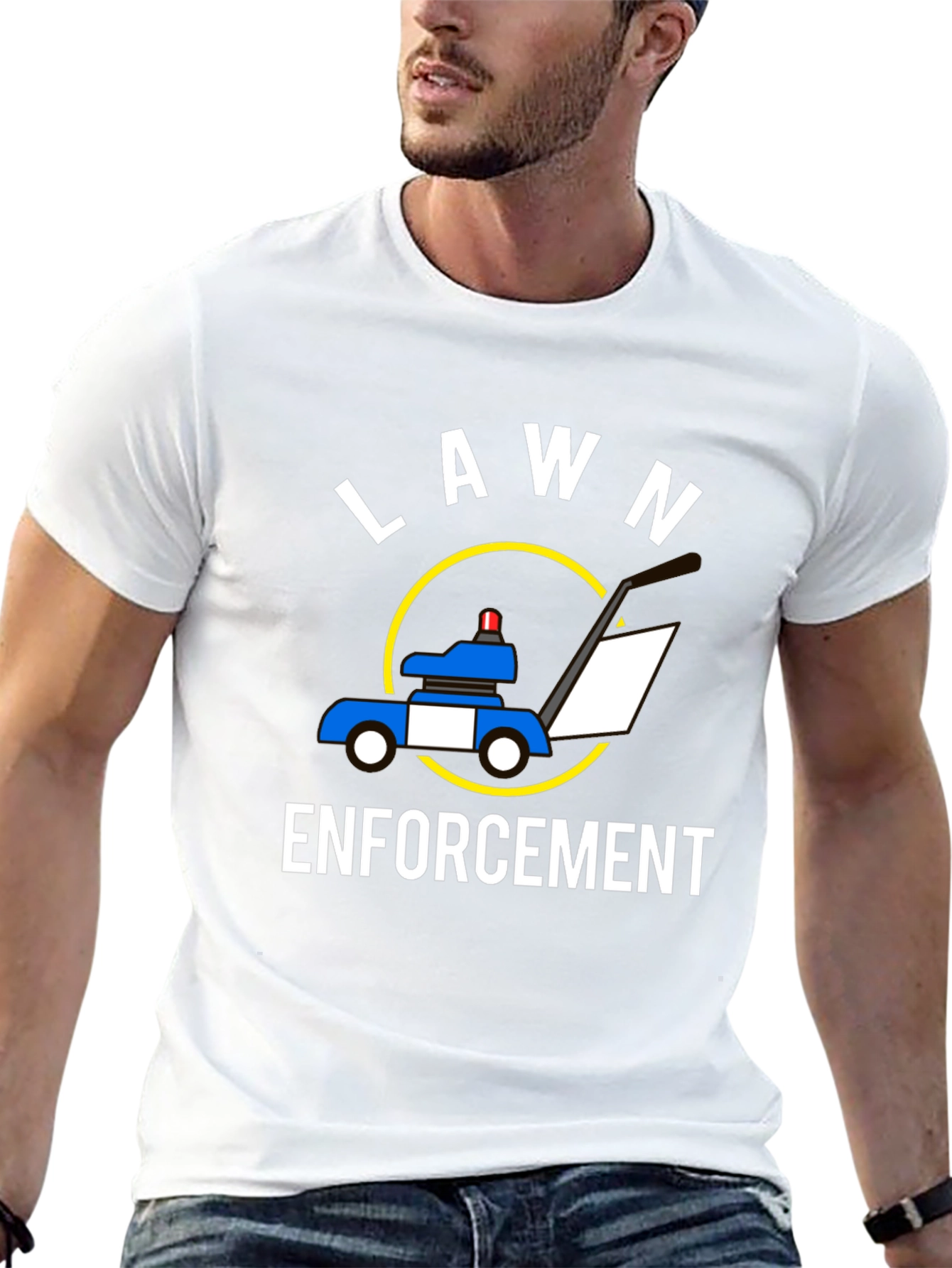 Black Lawn Enforcement T-Shirt - Funny Yard Work Tee view 13