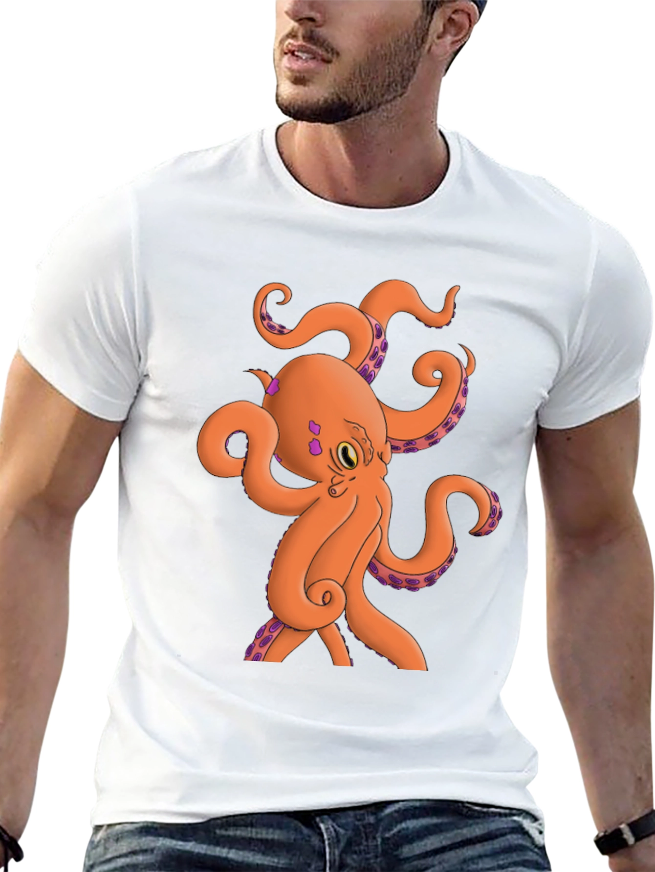 Black Octopus Graphic Tee - Black Cotton Blend view 13
