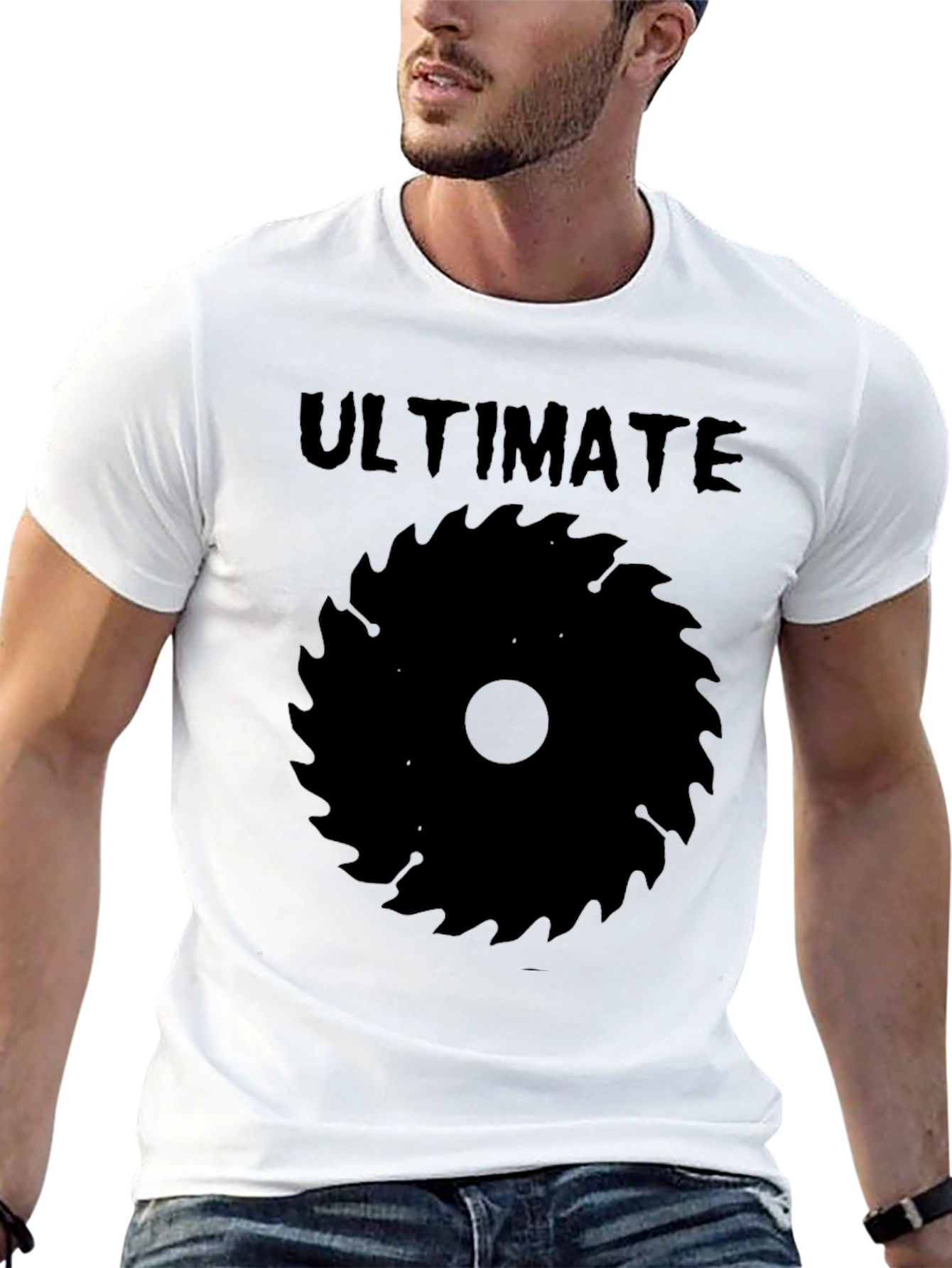 Black Ultimate Saw Blade Graphic Tee - Black Cotton Shirt view 13