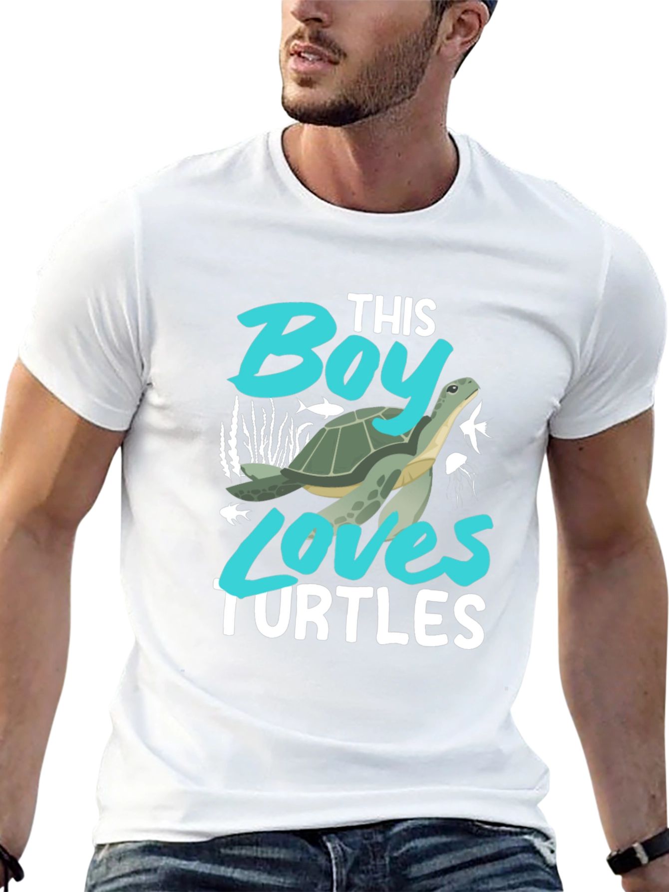 Black Boy Loves Turtles Graphic Tee - Black Cotton Blend view 13