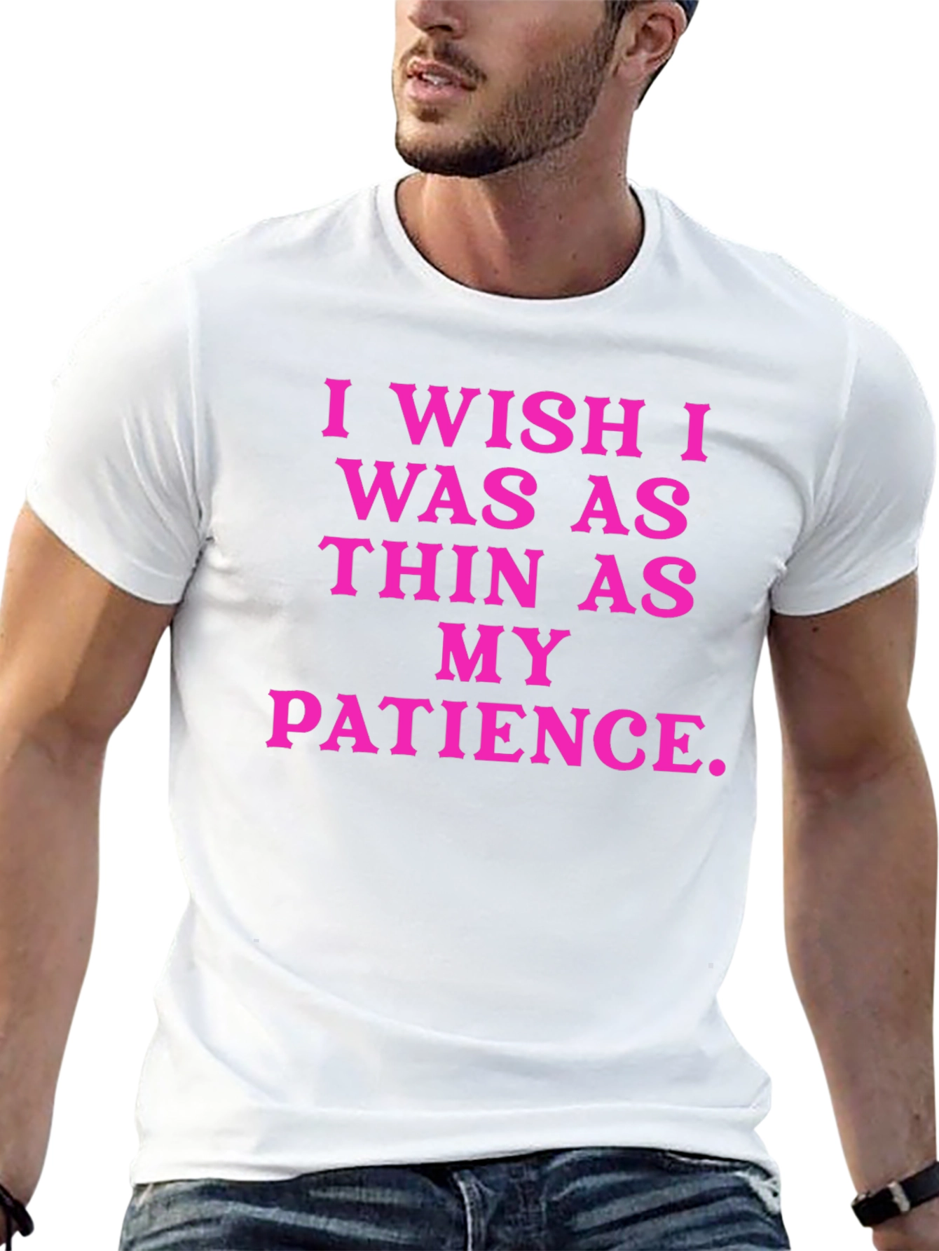 Black Funny Graphic Tee: I Wish I Was As Thin As My Patience view 13