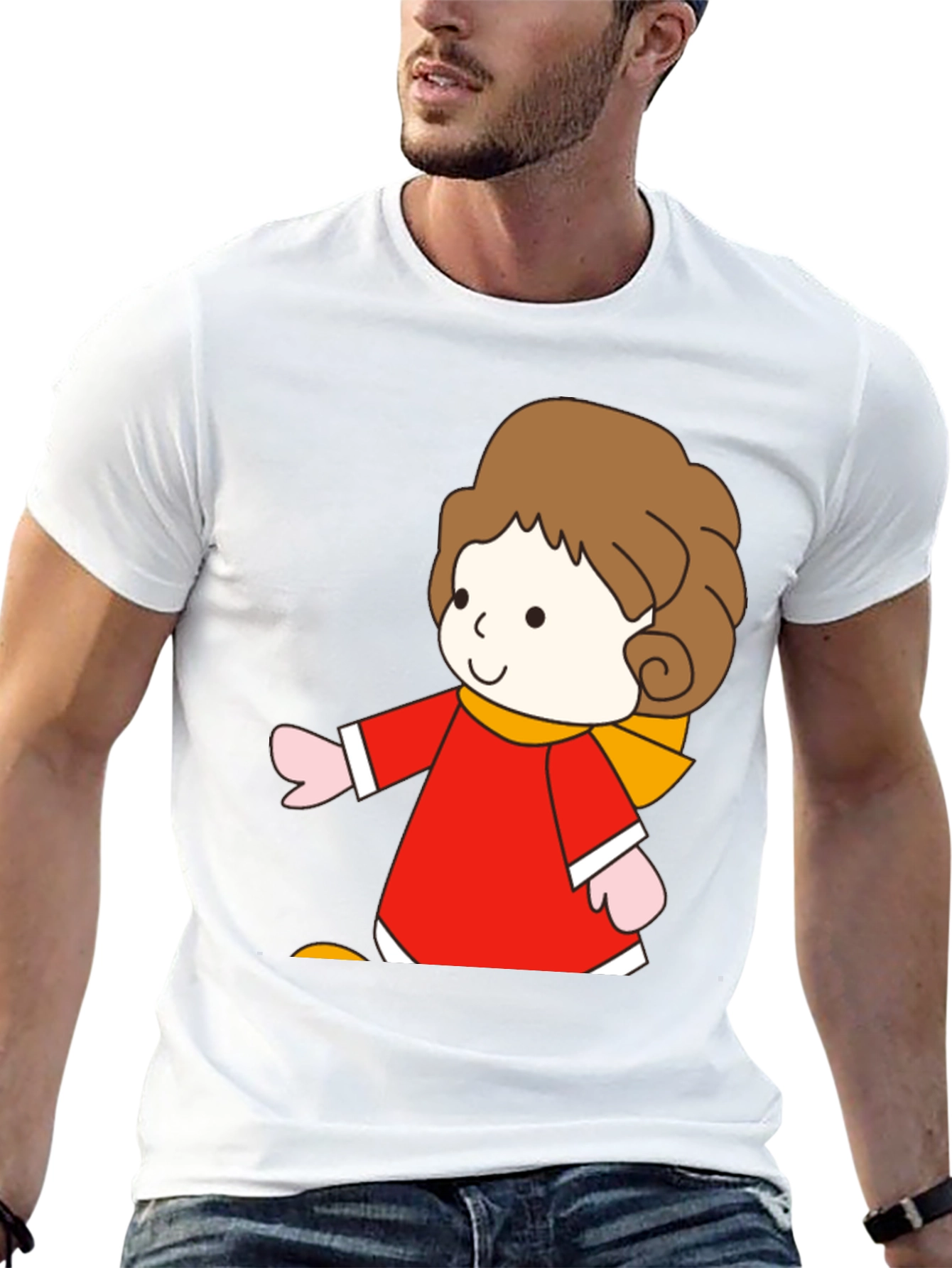 Black Cartoon Girl Graphic Tee - Soft Cotton Blend view 13