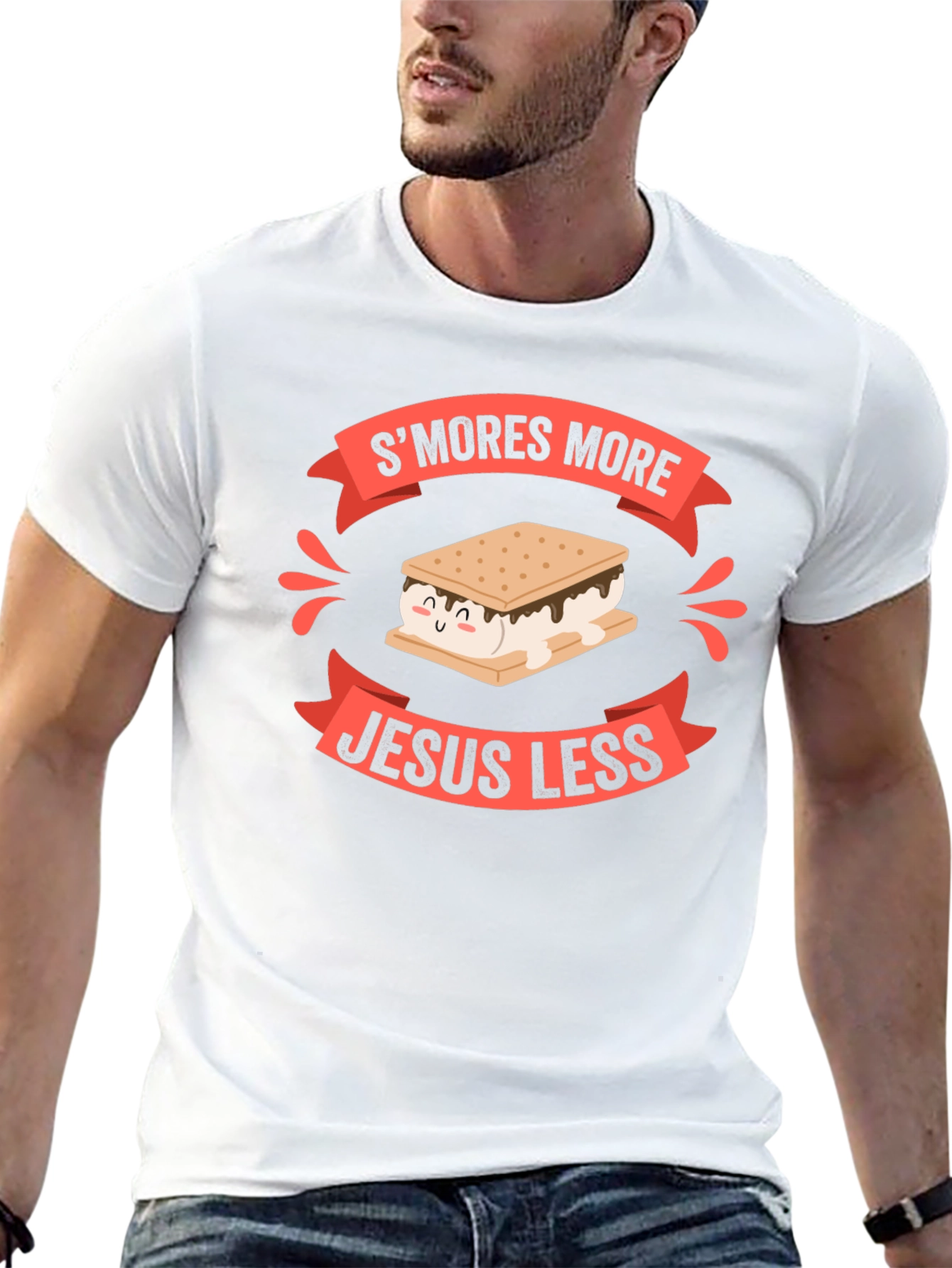 Black S'mores More Jesus Less Graphic T-Shirt view 13