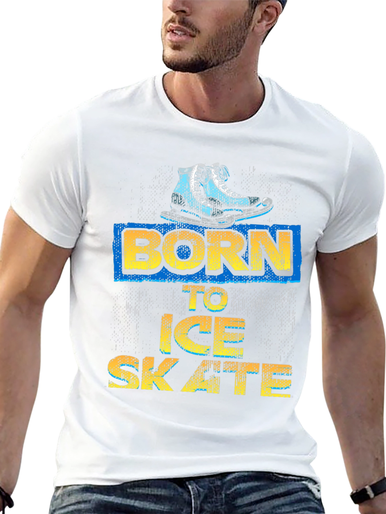 Black Born to Ice Skate Black Graphic Tee view 13